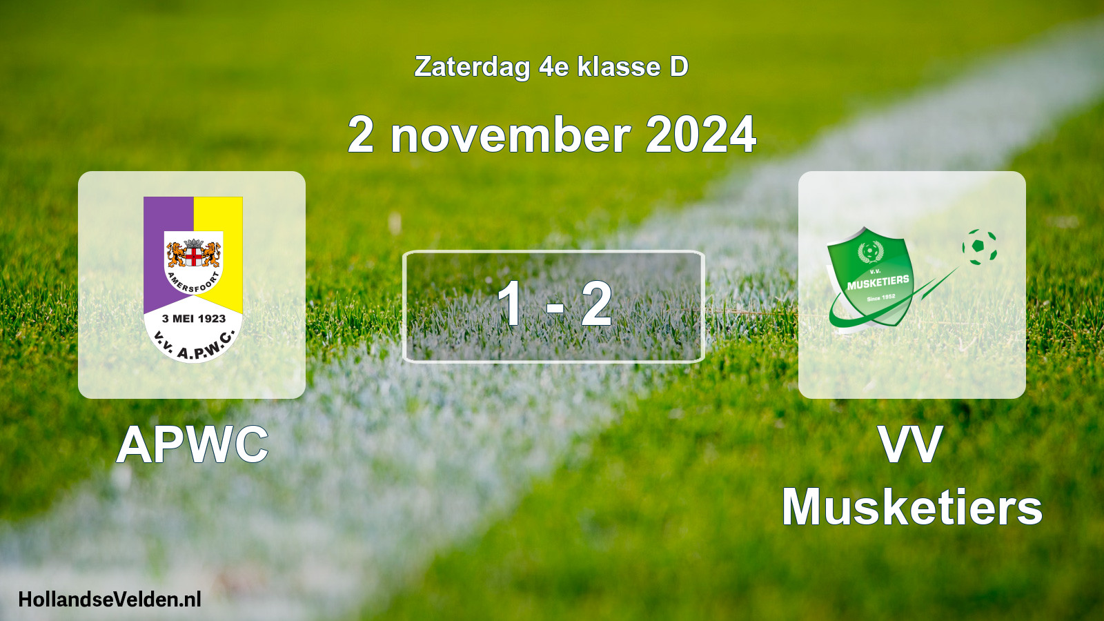 Total number of matches played: APWC - VV Musketiers 1 - 2 (2 November 2024)