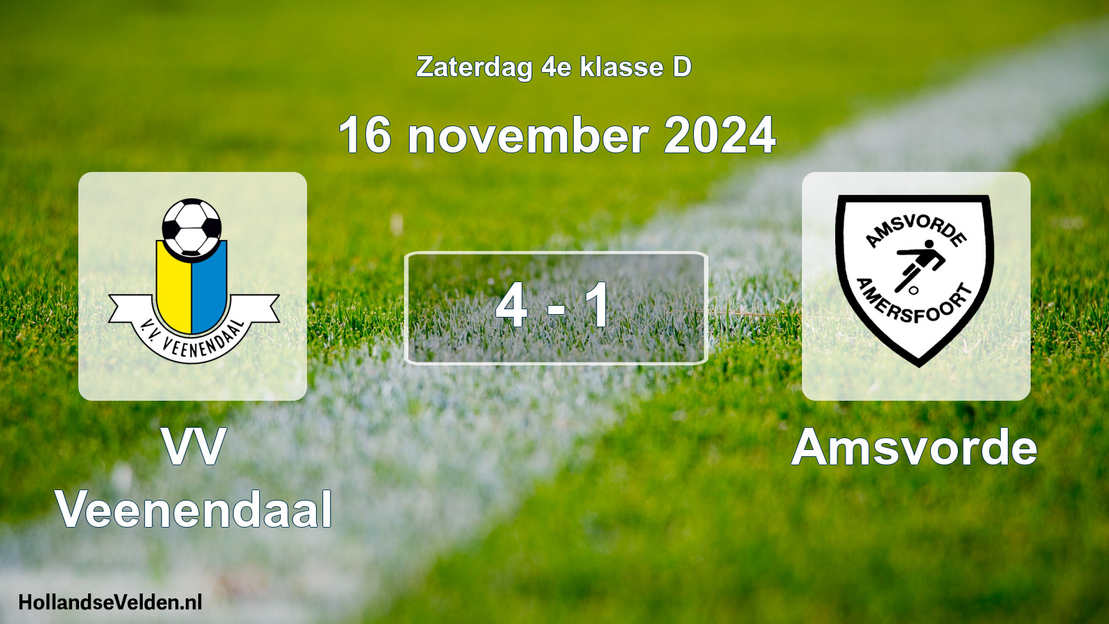 Total number of matches played: VV Veenendaal - Amsvorde 4 - 1 (16 November 2024)