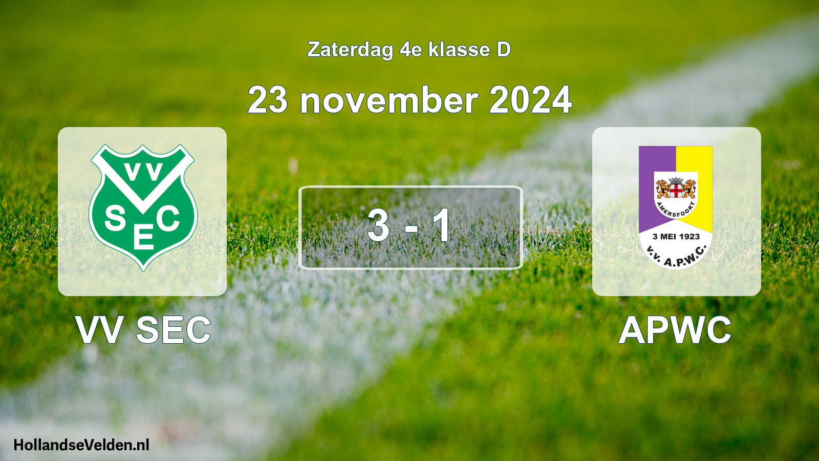 Total number of matches played: VV SEC - APWC 3 - 1 (23 November 2024)
