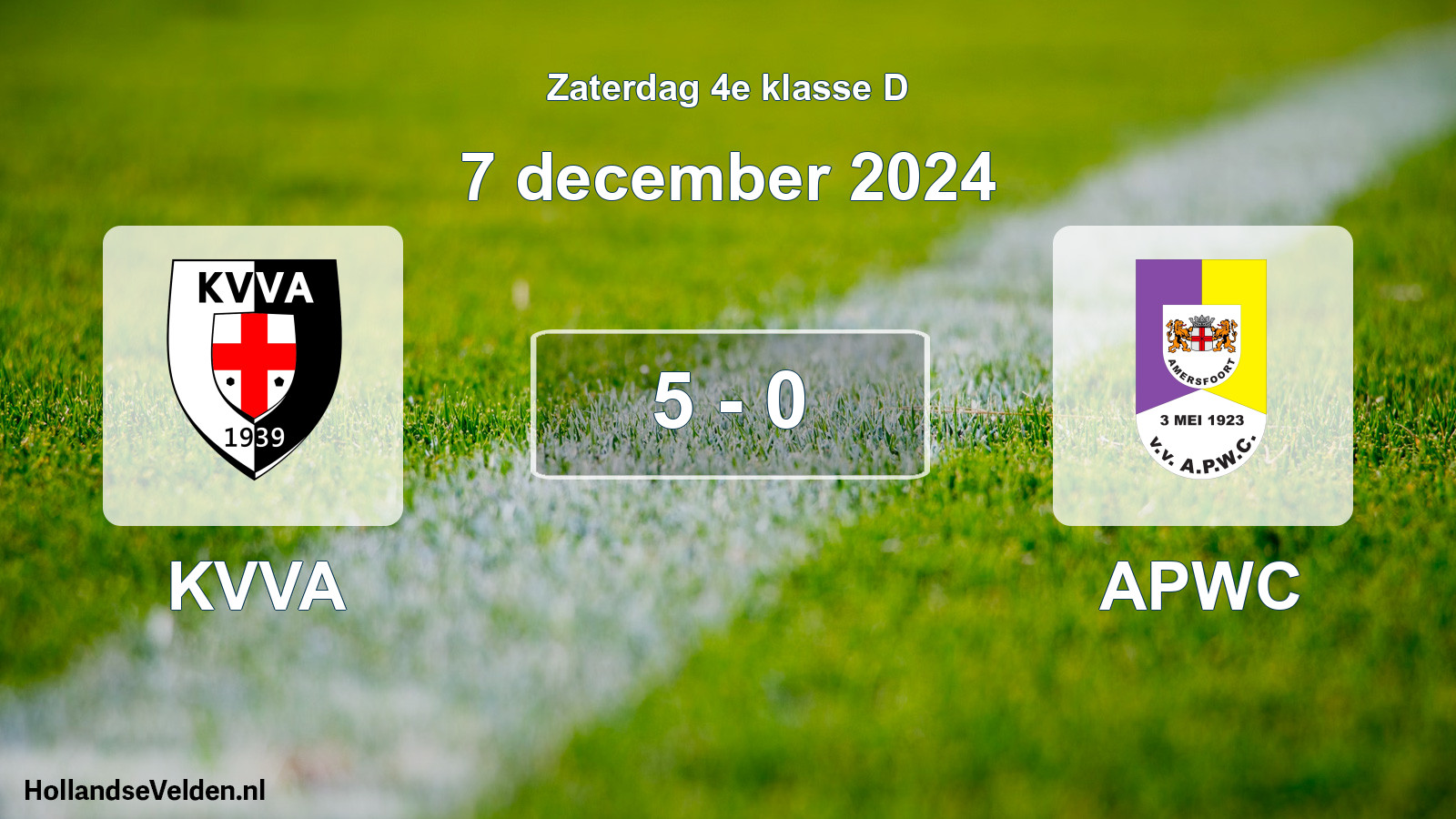 Total number of matches played: KVVA - APWC 5 - 0 (7 December 2024)