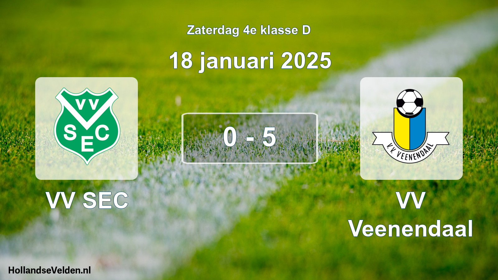 Total number of matches played: VV SEC - VV Veenendaal 0 - 5 (18 January 2025)