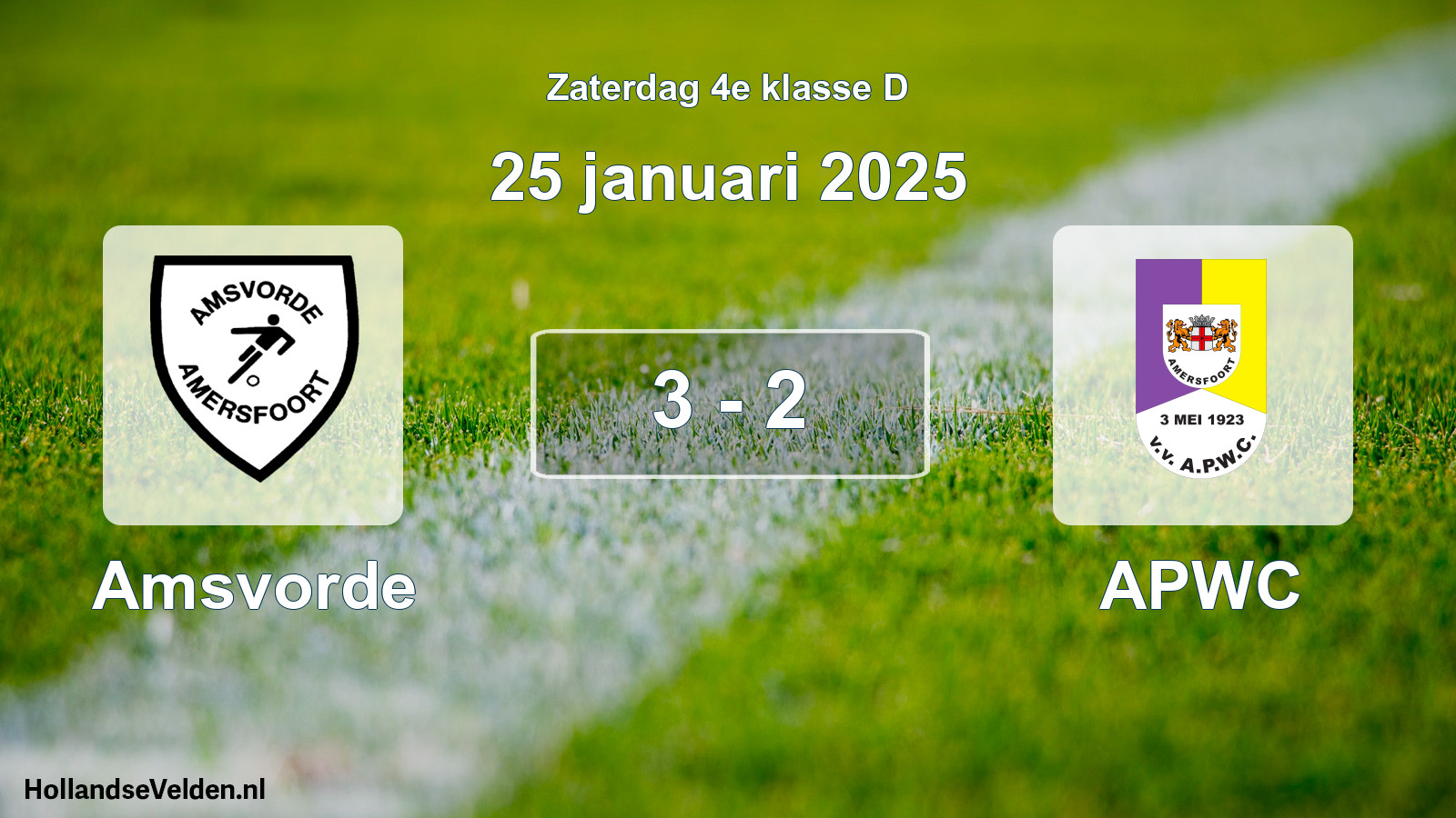 Total number of matches played: Amsvorde - APWC 3 - 2 (25 January 2025)