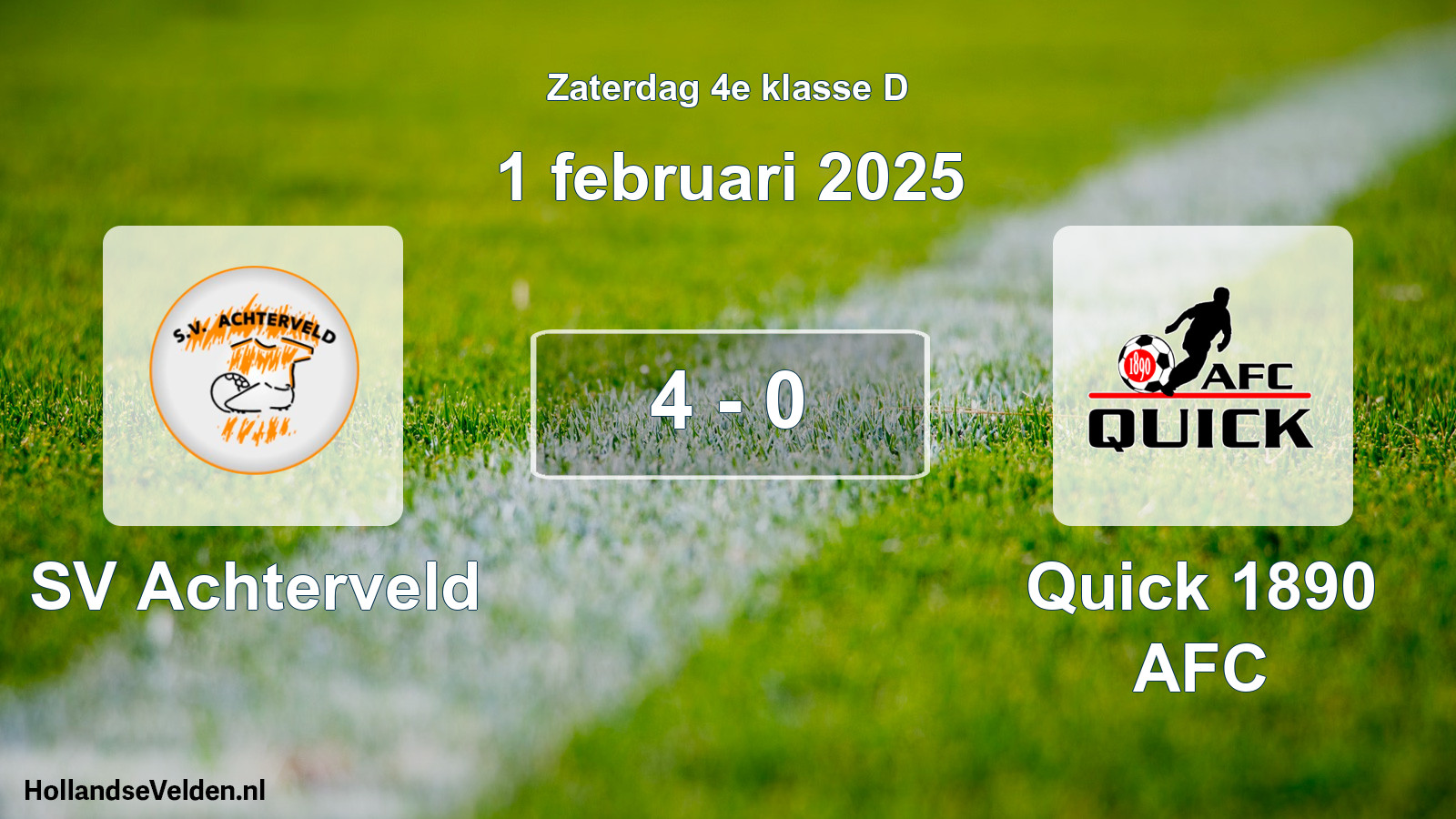 Total number of matches played: SV Achterveld - Quick 1890 AFC 4 - 0 (1 February 2025)
