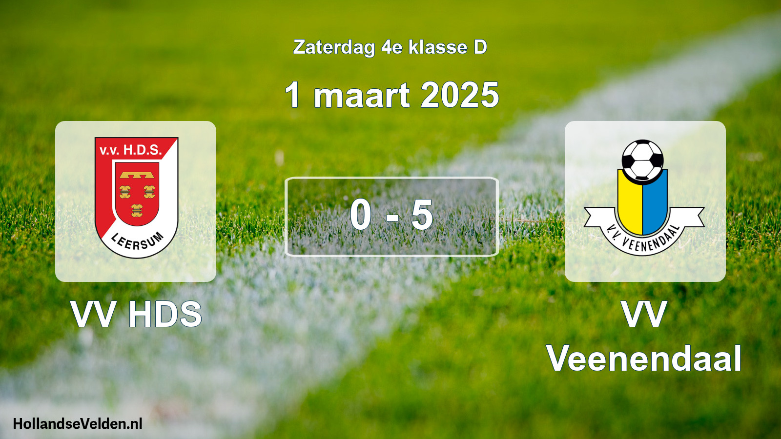 Total number of matches played: VV HDS - VV Veenendaal 0 - 5 (1 March 2025)