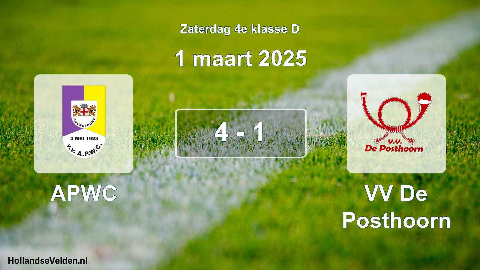 Total number of matches played: APWC - VV De Posthoorn 4 - 1 (1 March 2025)