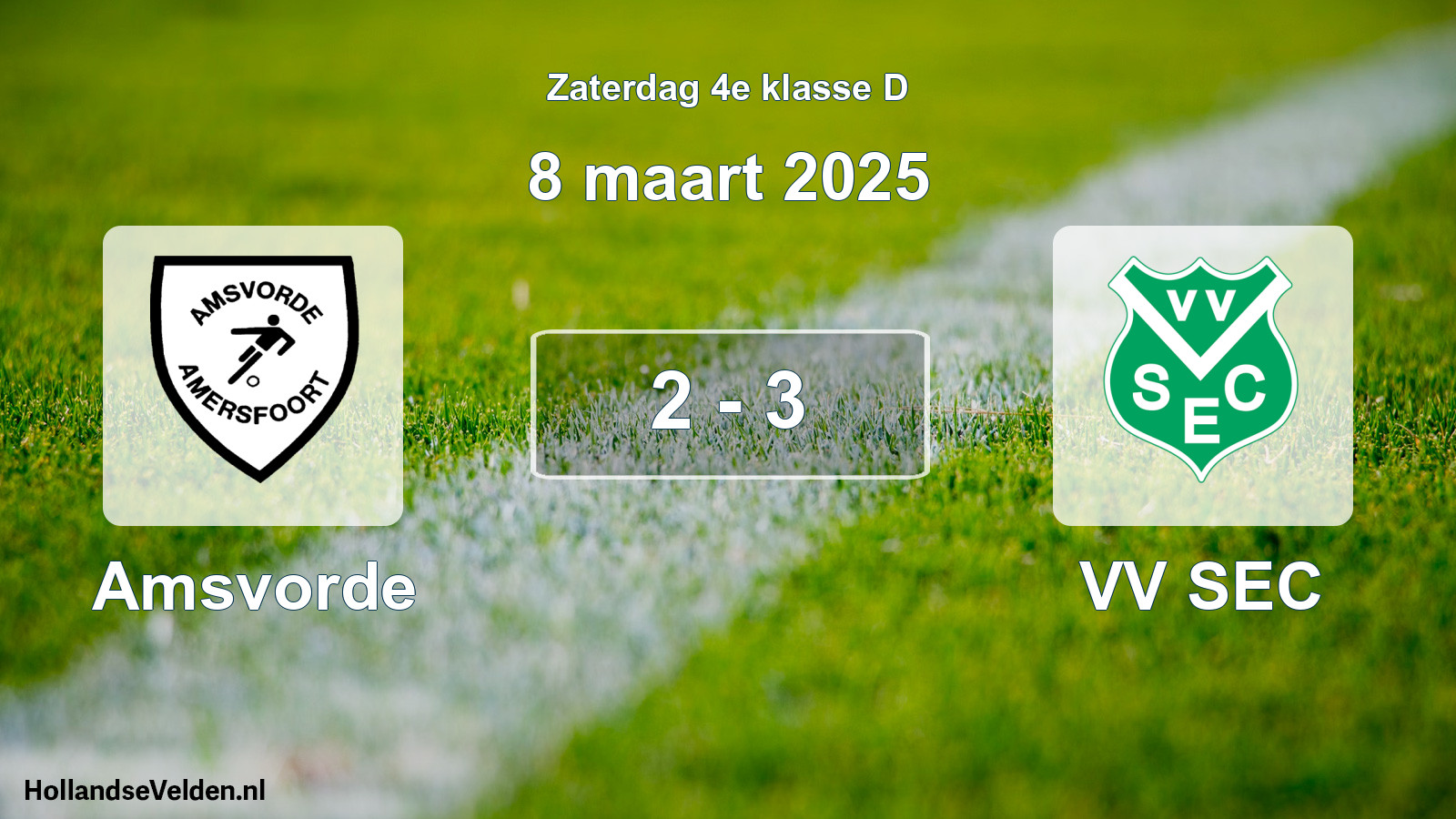 Total number of matches played: Amsvorde - VV SEC 2 - 3 (8 March 2025)