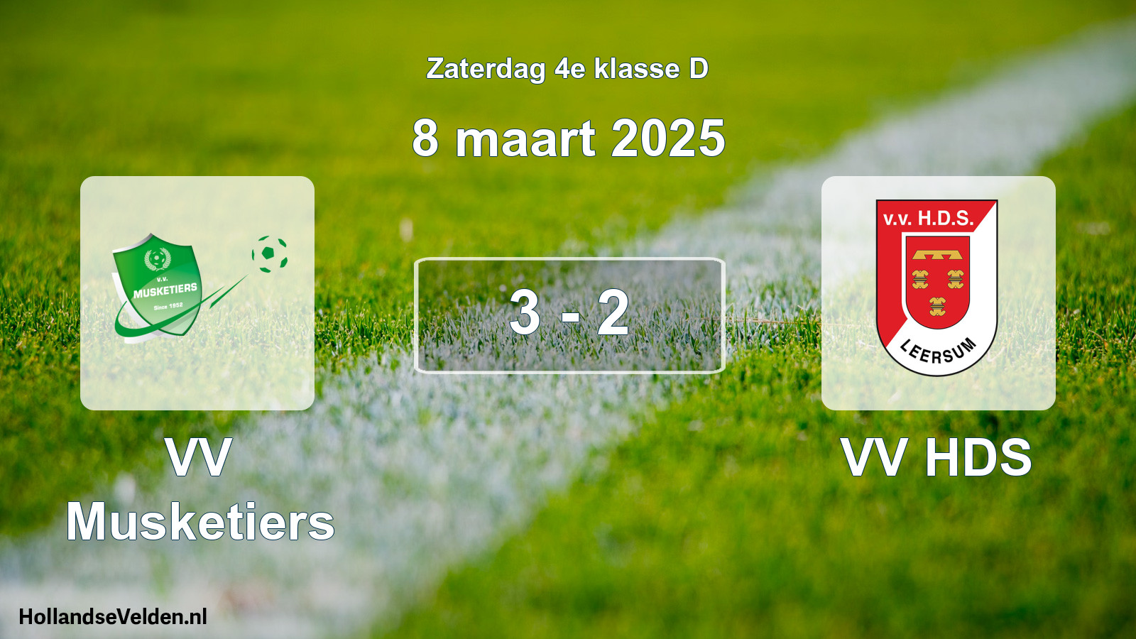 Total number of matches played: VV Musketiers - VV HDS 3 - 2 (8 March 2025)
