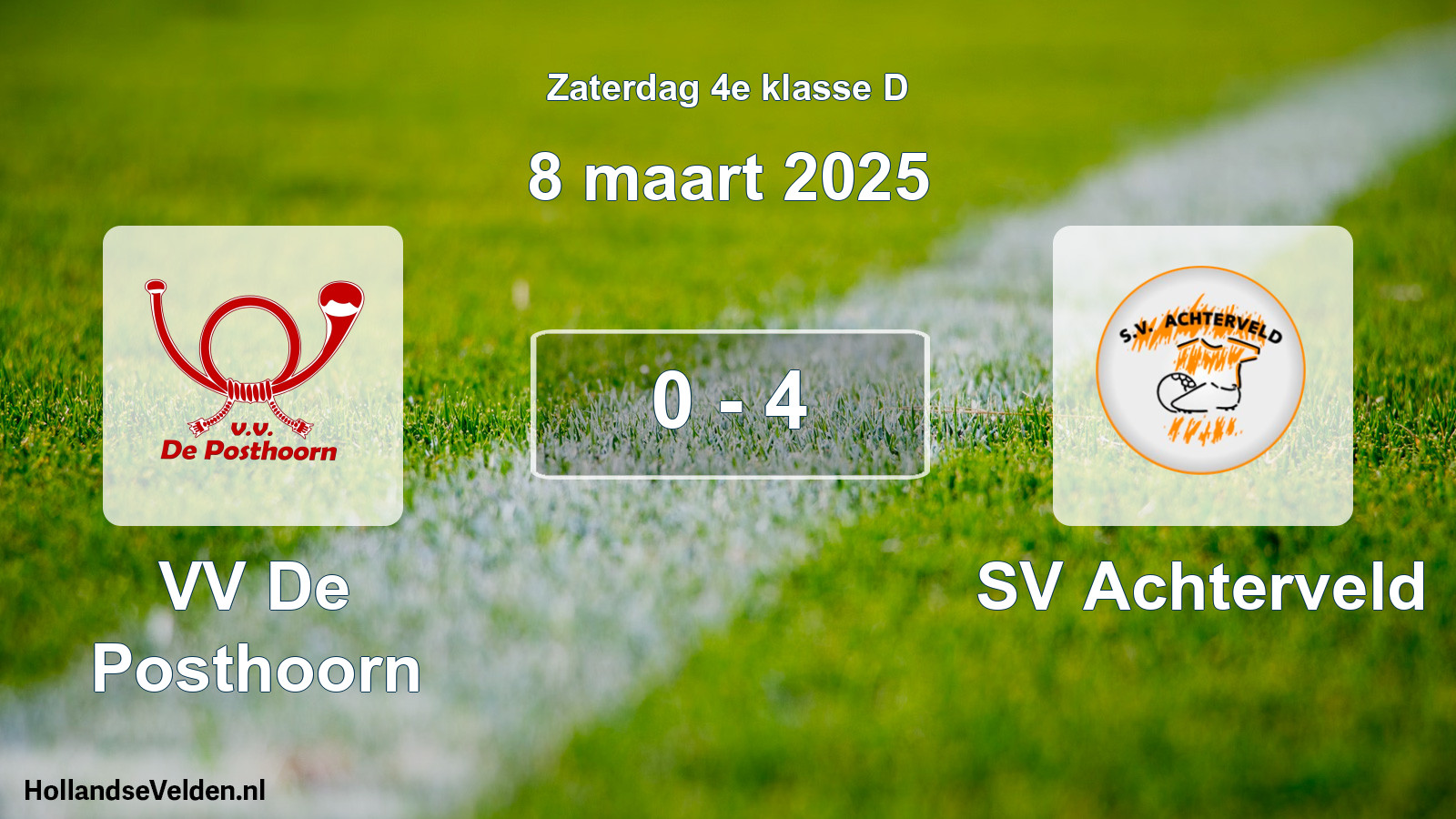 Total number of matches played: VV De Posthoorn - SV Achterveld 0 - 4 (8 March 2025)