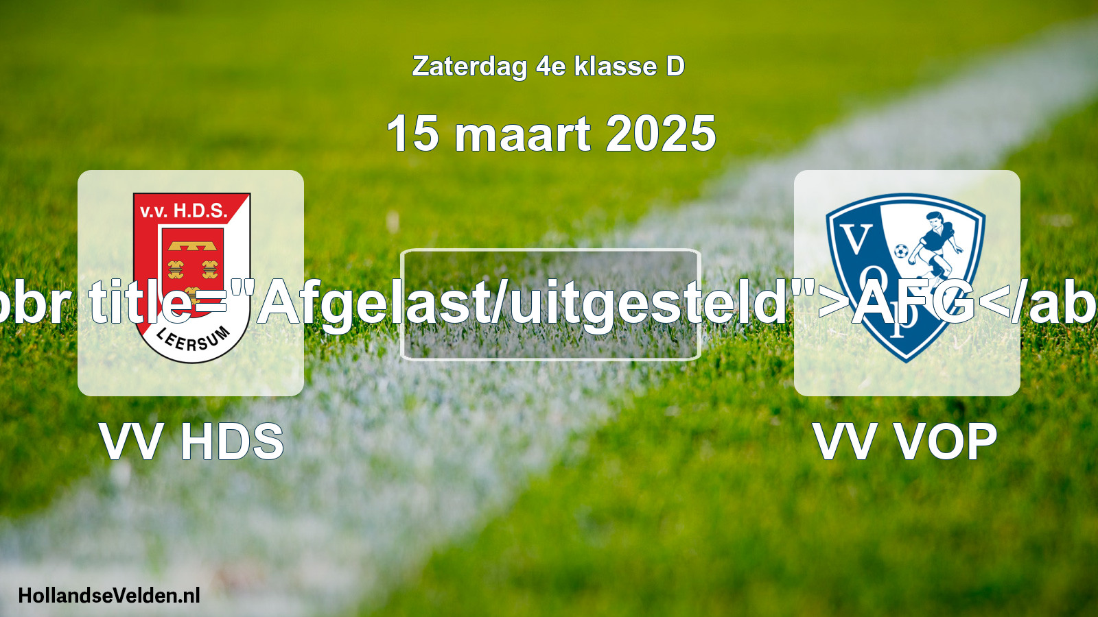 Scheduled Match: VV HDS - VV VOP (15 March 2025)