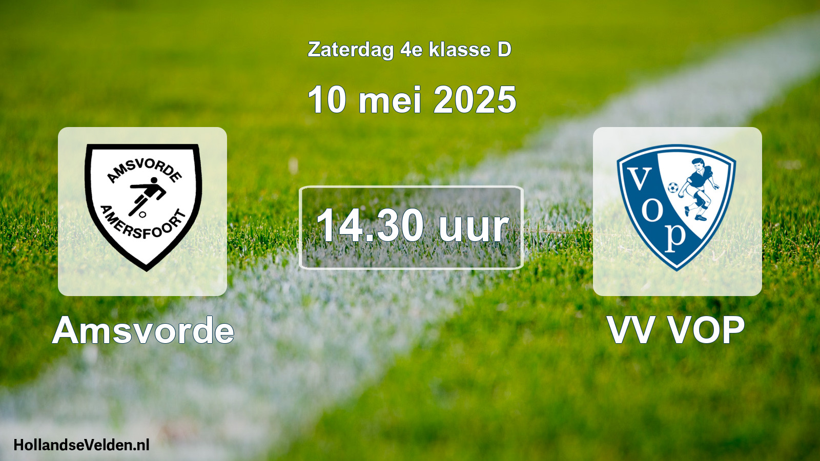 Geplande wedstrijd: Amsvorde - VV VOP (10 mei 2025)