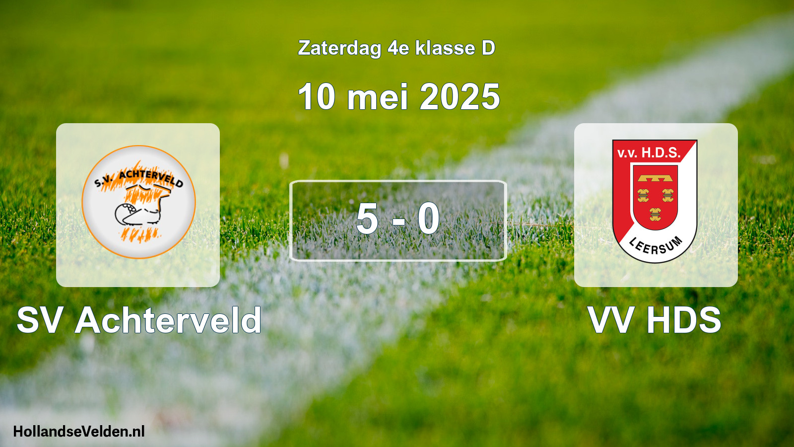 Total number of matches played: SV Achterveld - VV HDS 5 - 0 (10 May 2025)