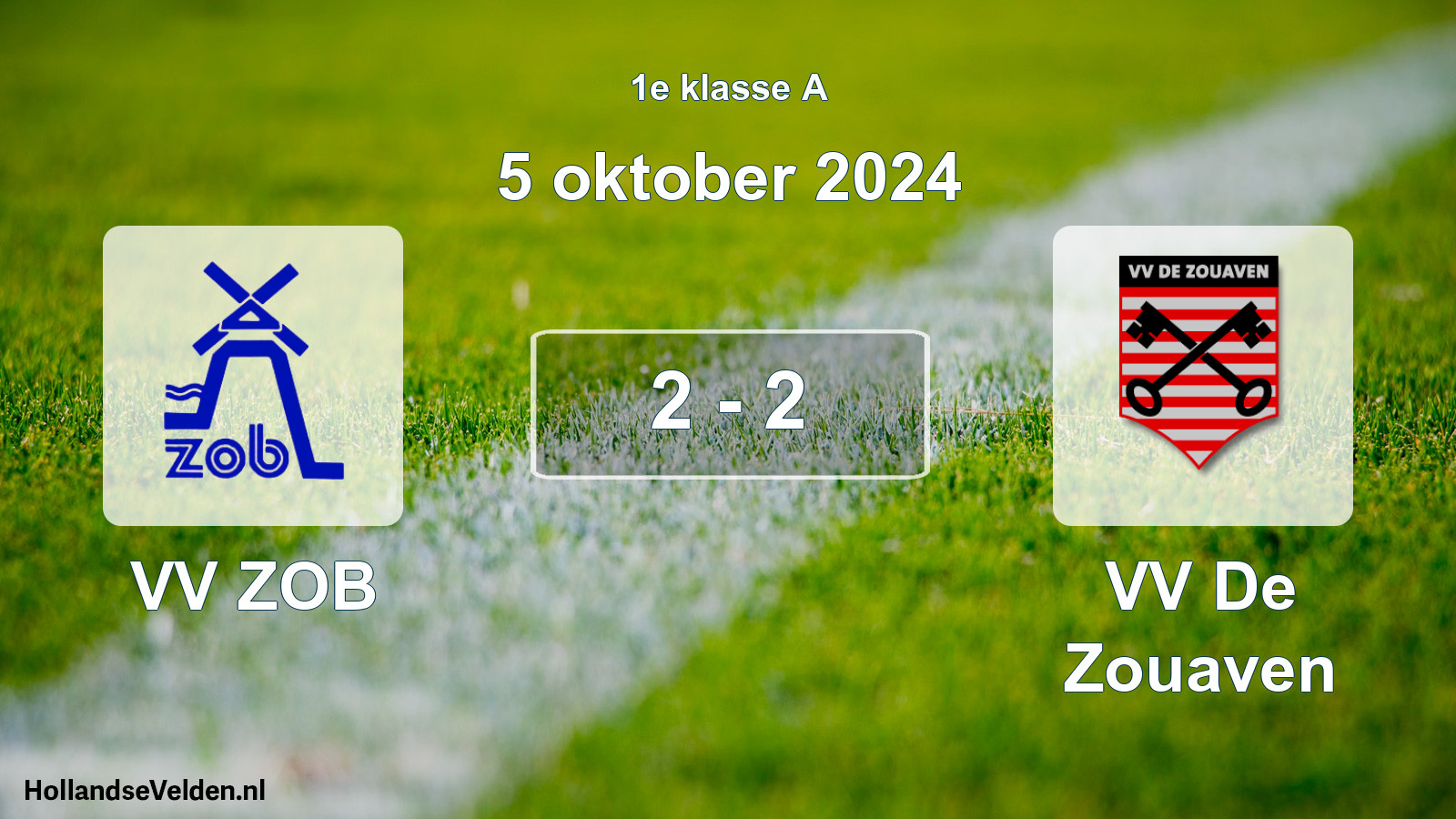 Total number of matches played: VV ZOB - VV De Zouaven 2 - 2 (5 October 2024)