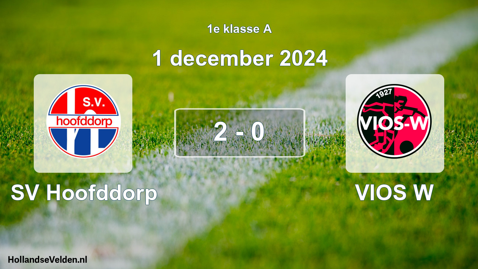 Total number of matches played: SV Hoofddorp - VIOS W 2 - 0 (1 December 2024)