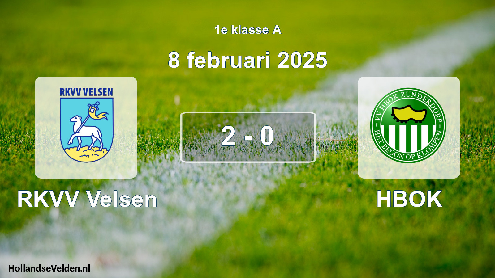 Total number of matches played: RKVV Velsen - HBOK 2 - 0 (8 February 2025)