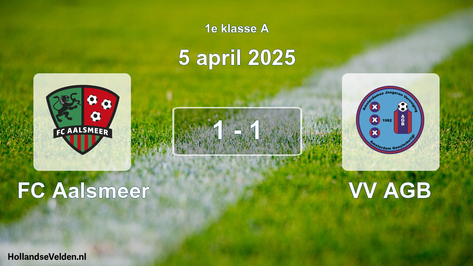 Total number of matches played: FC Aalsmeer - VV AGB 1 - 1 (5 April 2025)