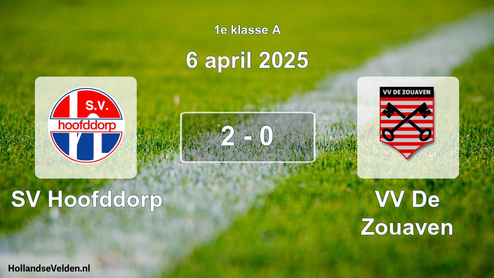 Total number of matches played: SV Hoofddorp - VV De Zouaven 2 - 0 (6 April 2025)