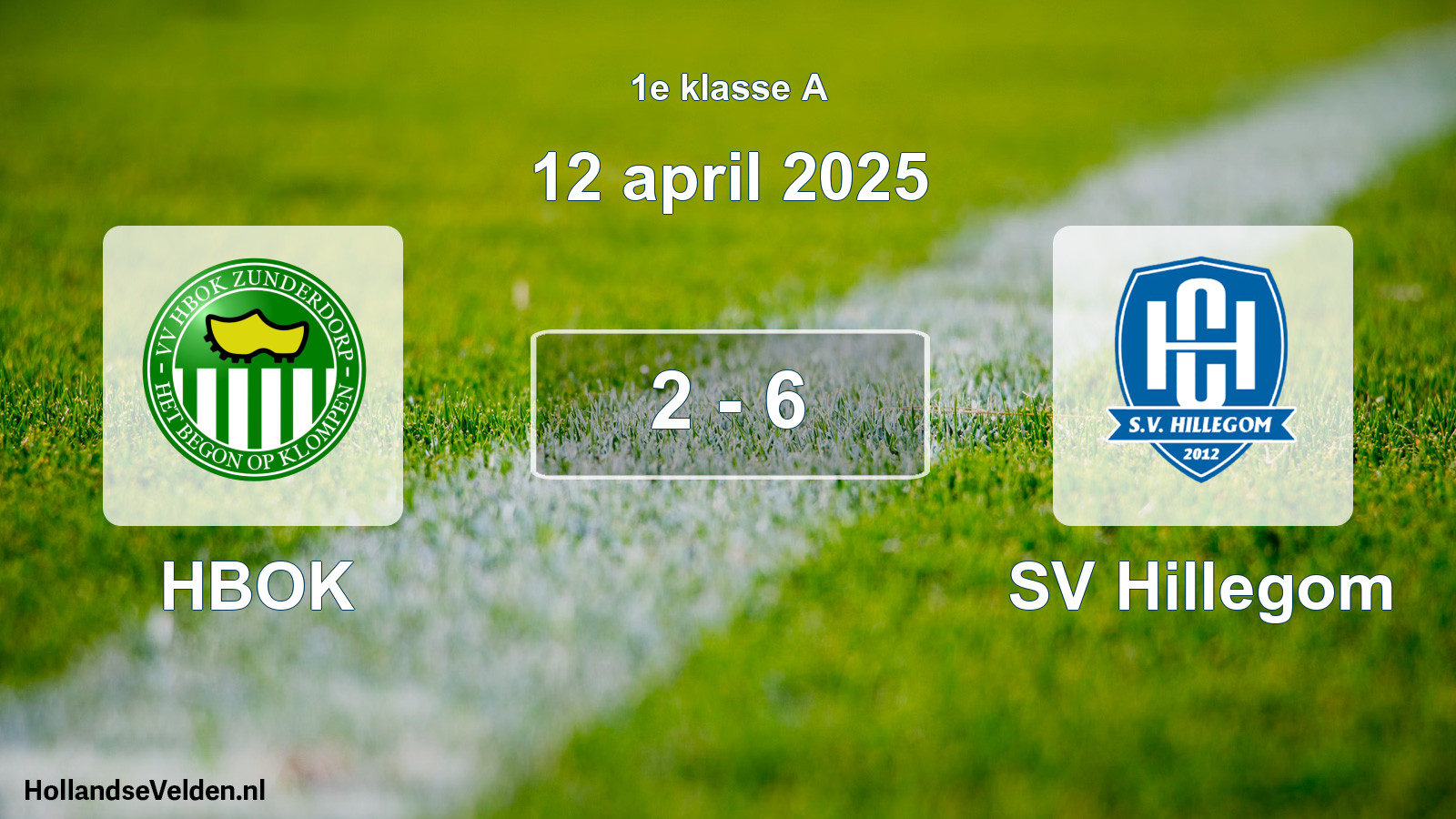 Total number of matches played: HBOK - SV Hillegom 2 - 6 (12 April 2025)
