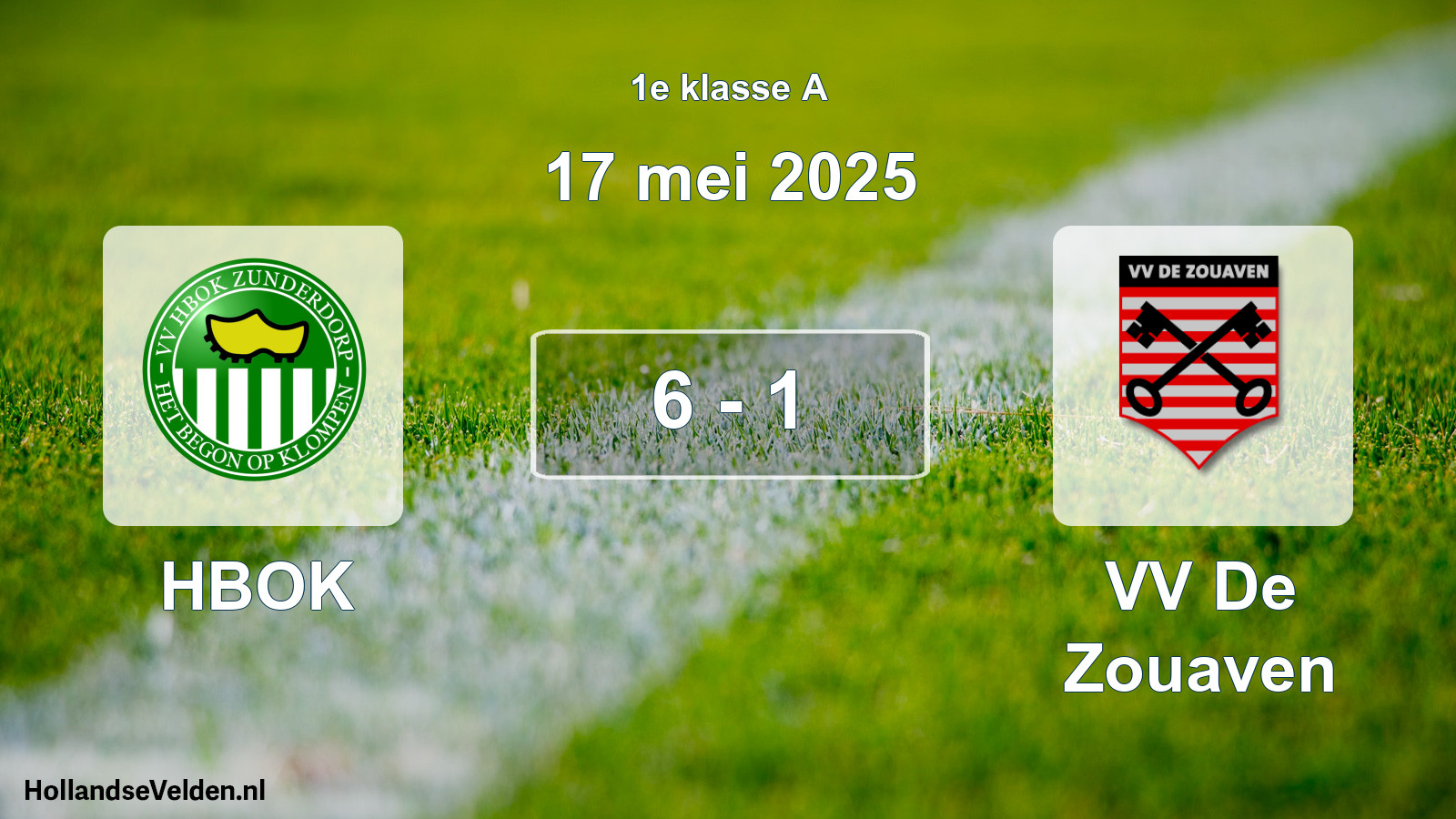 Total number of matches played: HBOK - VV De Zouaven 6 - 1 (17 May 2025)
