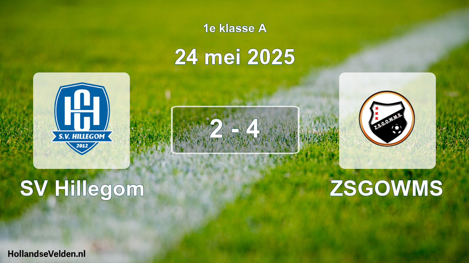 Total number of matches played: SV Hillegom - ZSGOWMS 2 - 4 (24 May 2025)