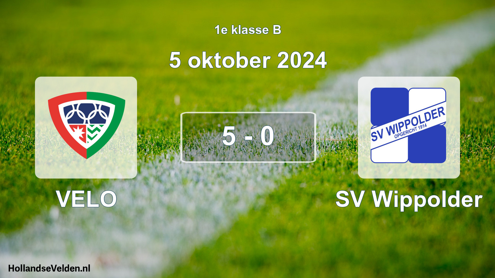 Total number of matches played: VELO - SV Wippolder 5 - 0 (5 October 2024)