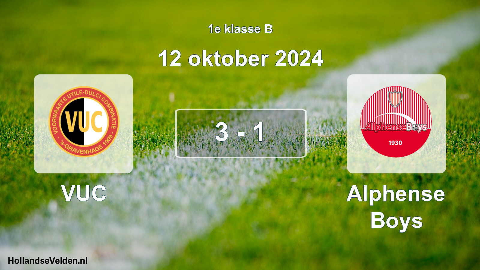 Total number of matches played: VUC - Alphense Boys 3 - 1 (12 October 2024)