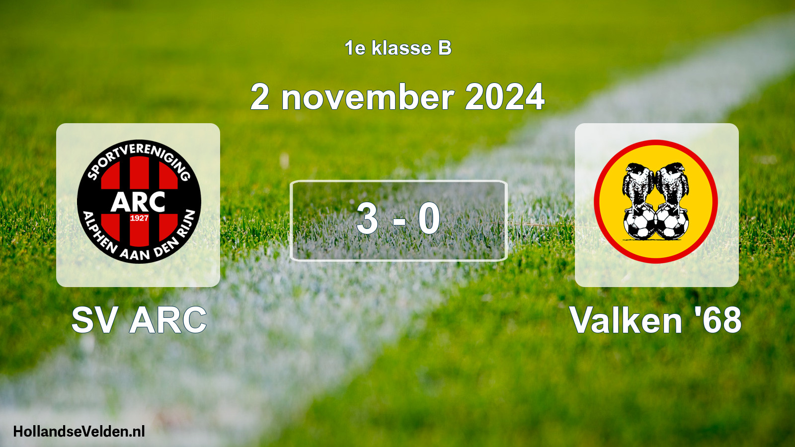 Total number of matches played: SV ARC - Valken '68 3 - 0 (2 November 2024)