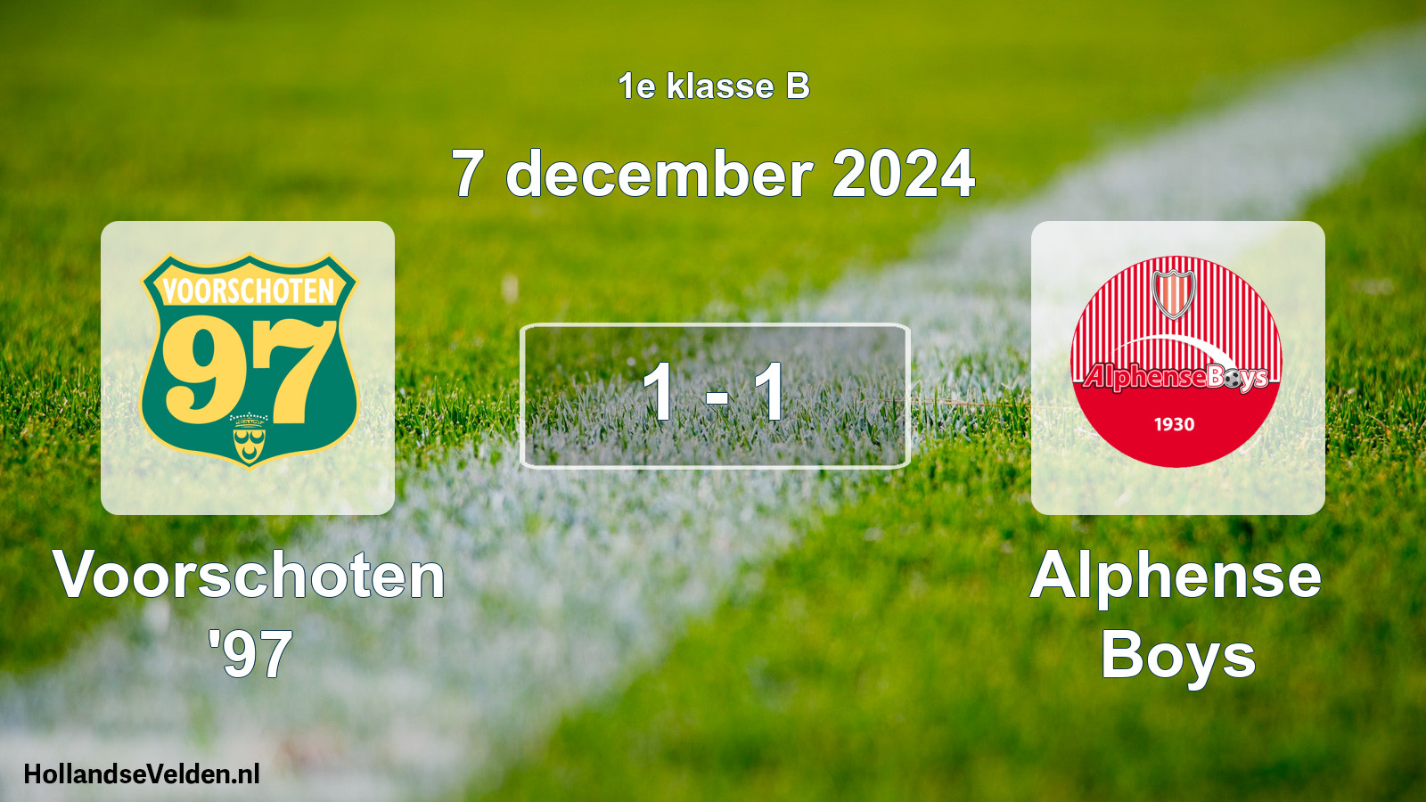 Total number of matches played: Voorschoten '97 - Alphense Boys 1 - 1 (7 December 2024)