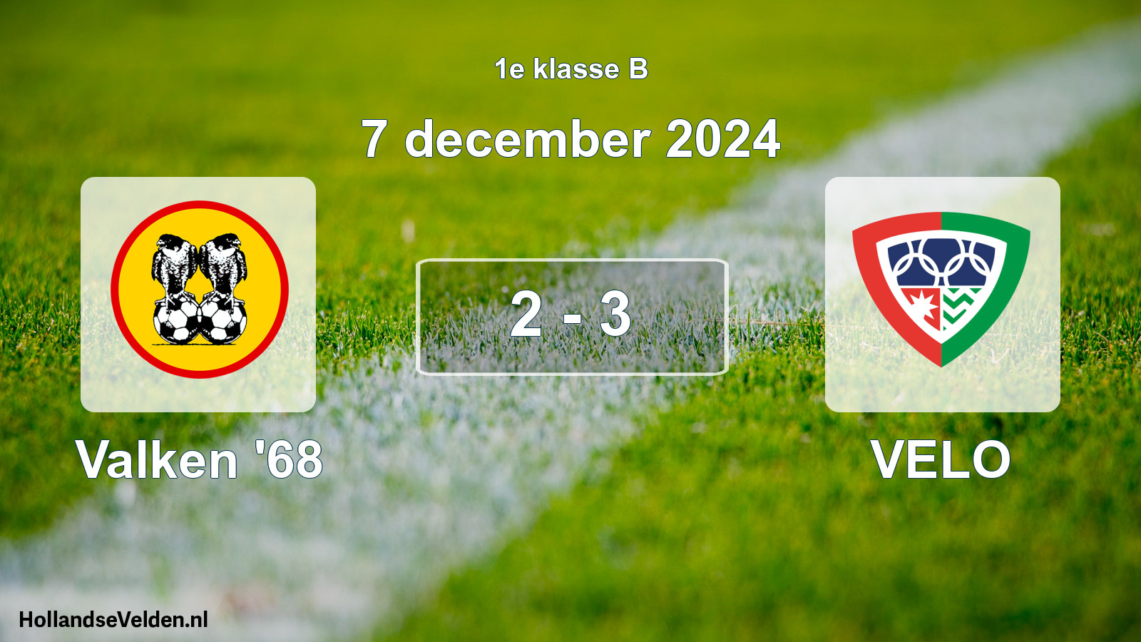 Total number of matches played: Valken '68 - VELO 2 - 3 (7 December 2024)