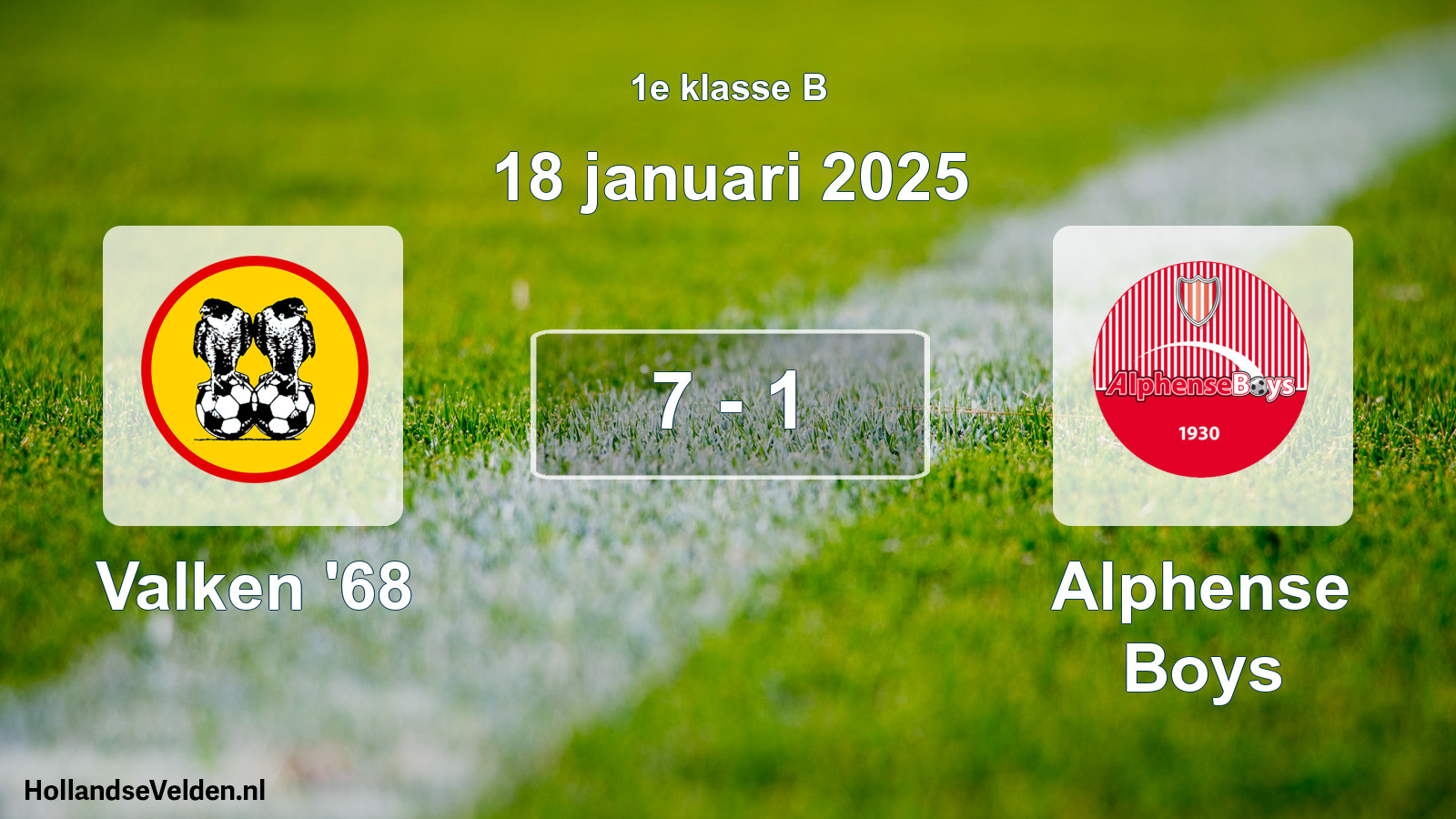 Total number of matches played: Valken '68 - Alphense Boys 7 - 1 (18 January 2025)