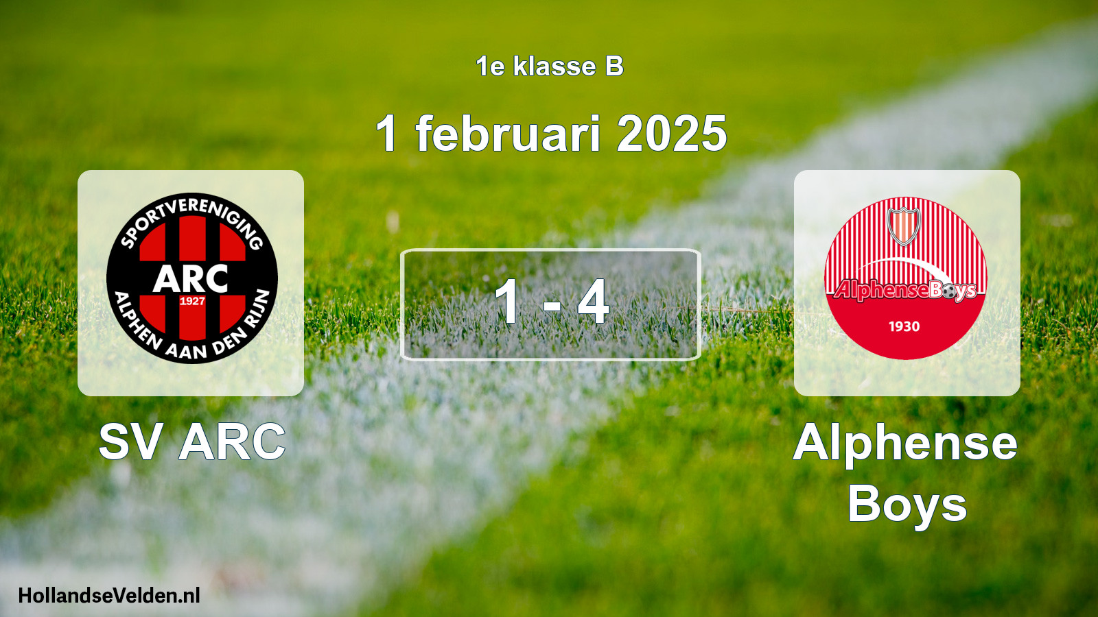 Total number of matches played: SV ARC - Alphense Boys 1 - 4 (1 February 2025)