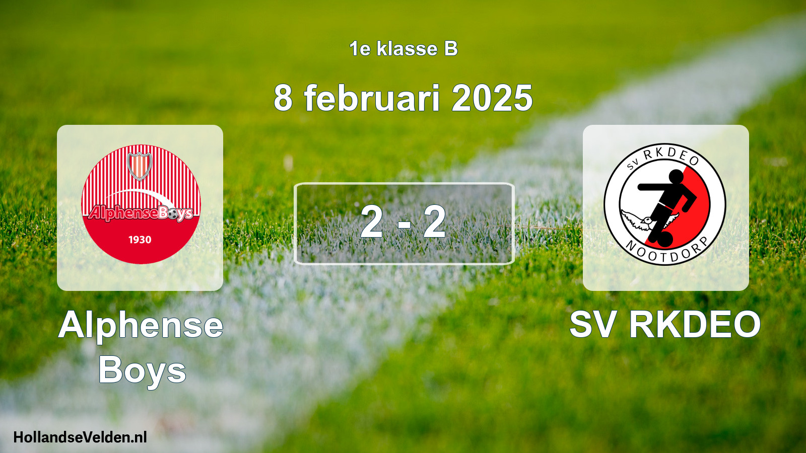 Total number of matches played: Alphense Boys - SV RKDEO 2 - 2 (8 February 2025)
