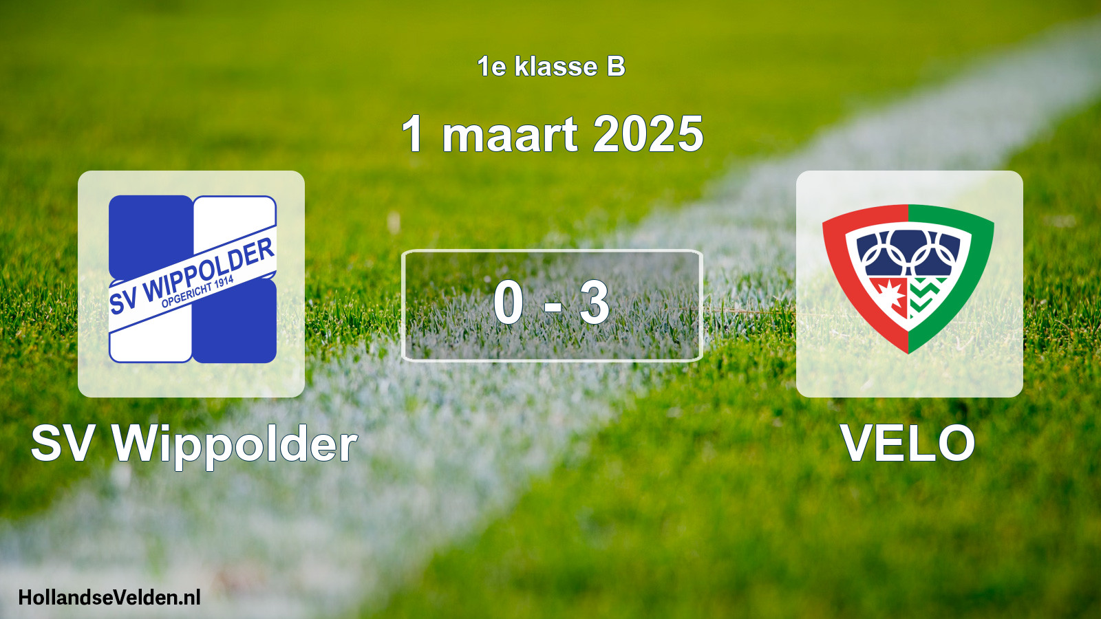 Total number of matches played: SV Wippolder - VELO 0 - 3 (1 March 2025)