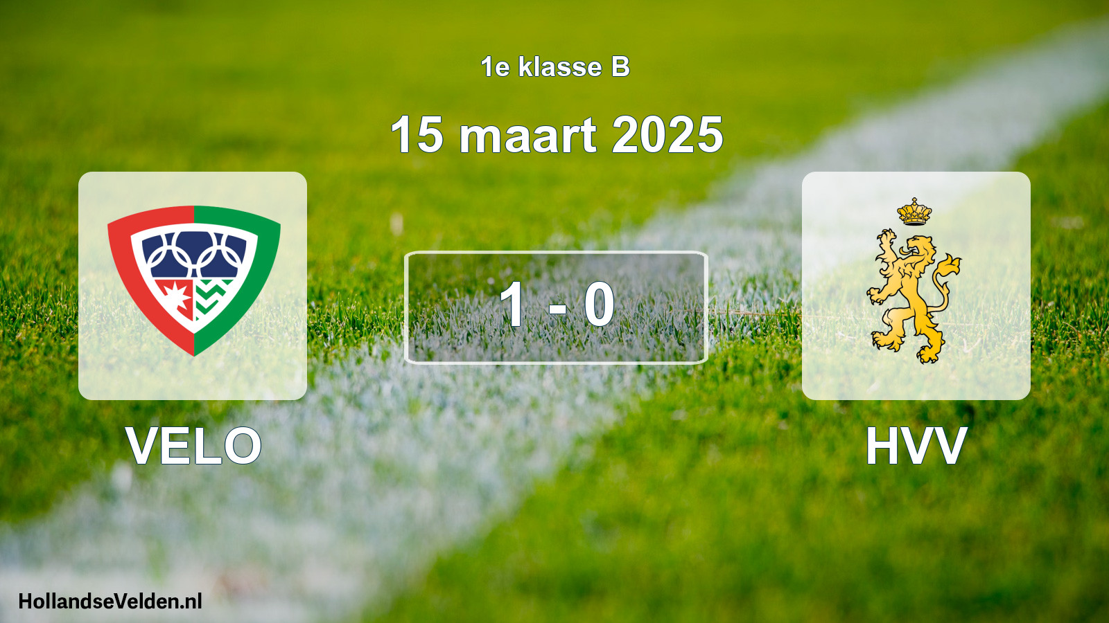 Total number of matches played: VELO - HVV 1 - 0 (15 March 2025)
