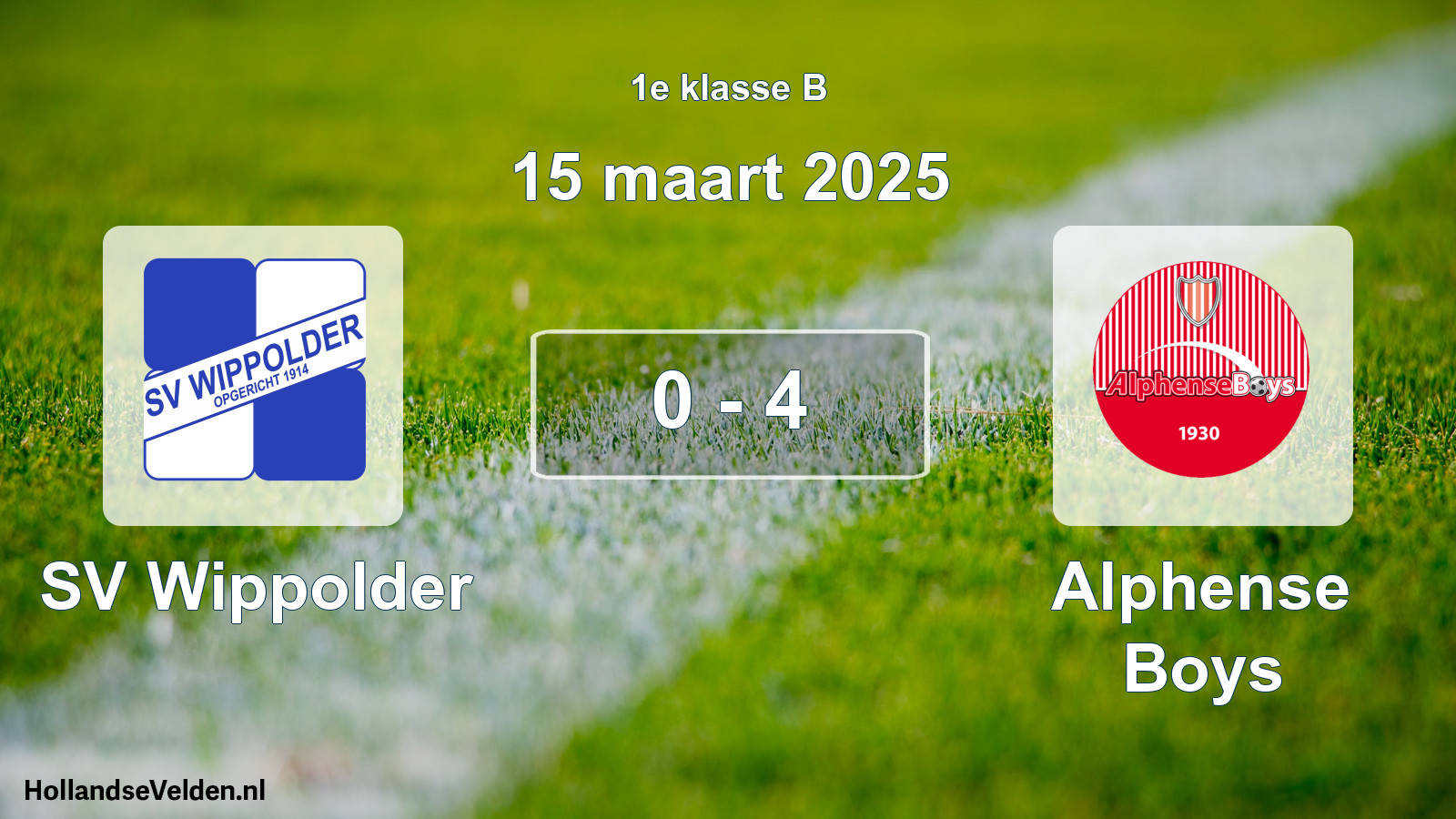 Total number of matches played: SV Wippolder - Alphense Boys 0 - 4 (15 March 2025)