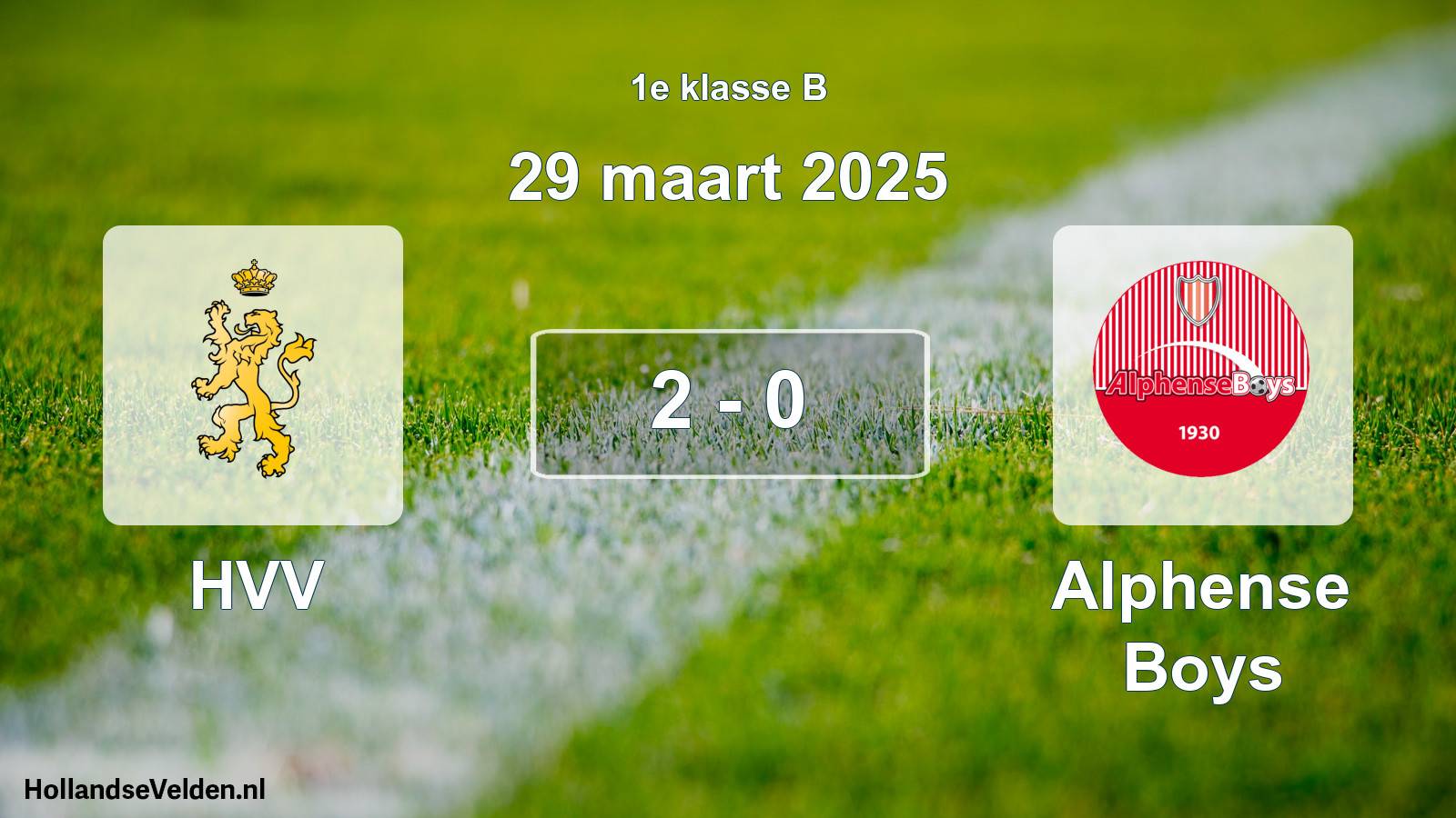 Total number of matches played: HVV - Alphense Boys 2 - 0 (29 March 2025)
