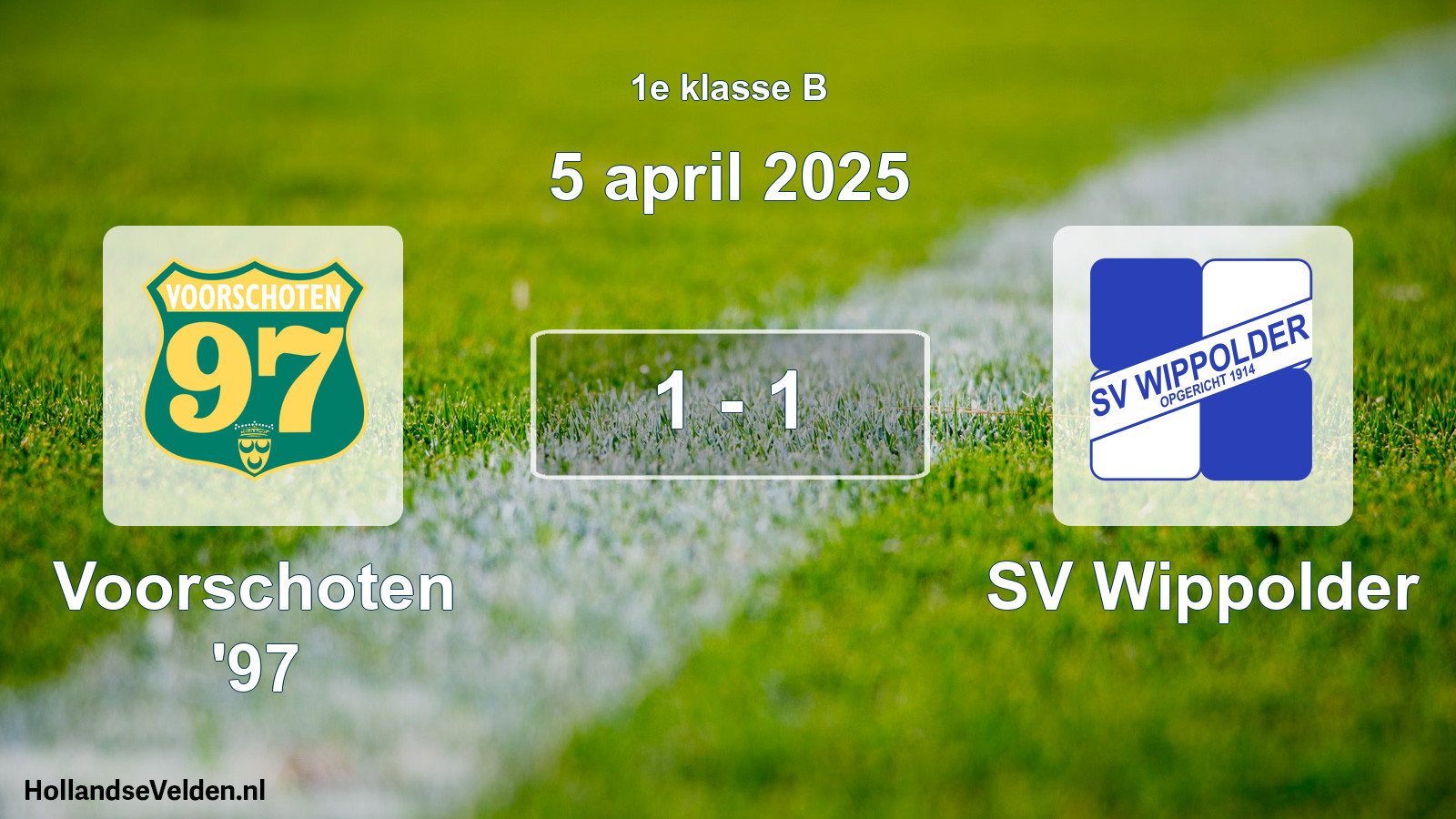 Total number of matches played: Voorschoten '97 - SV Wippolder 1 - 1 (5 April 2025)