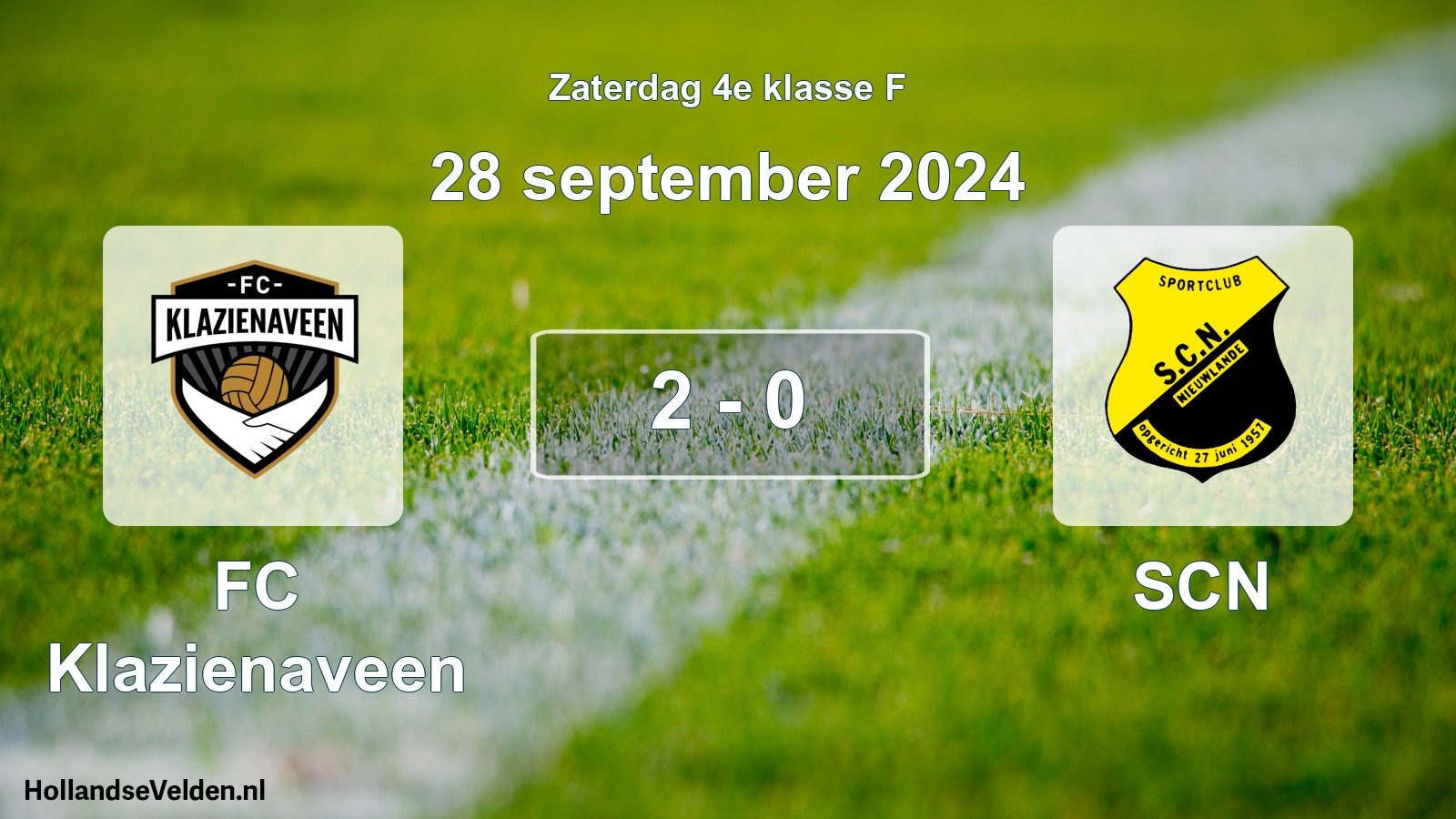 Total number of matches played: FC Klazienaveen - SCN 2 - 0 (28 September 2024)