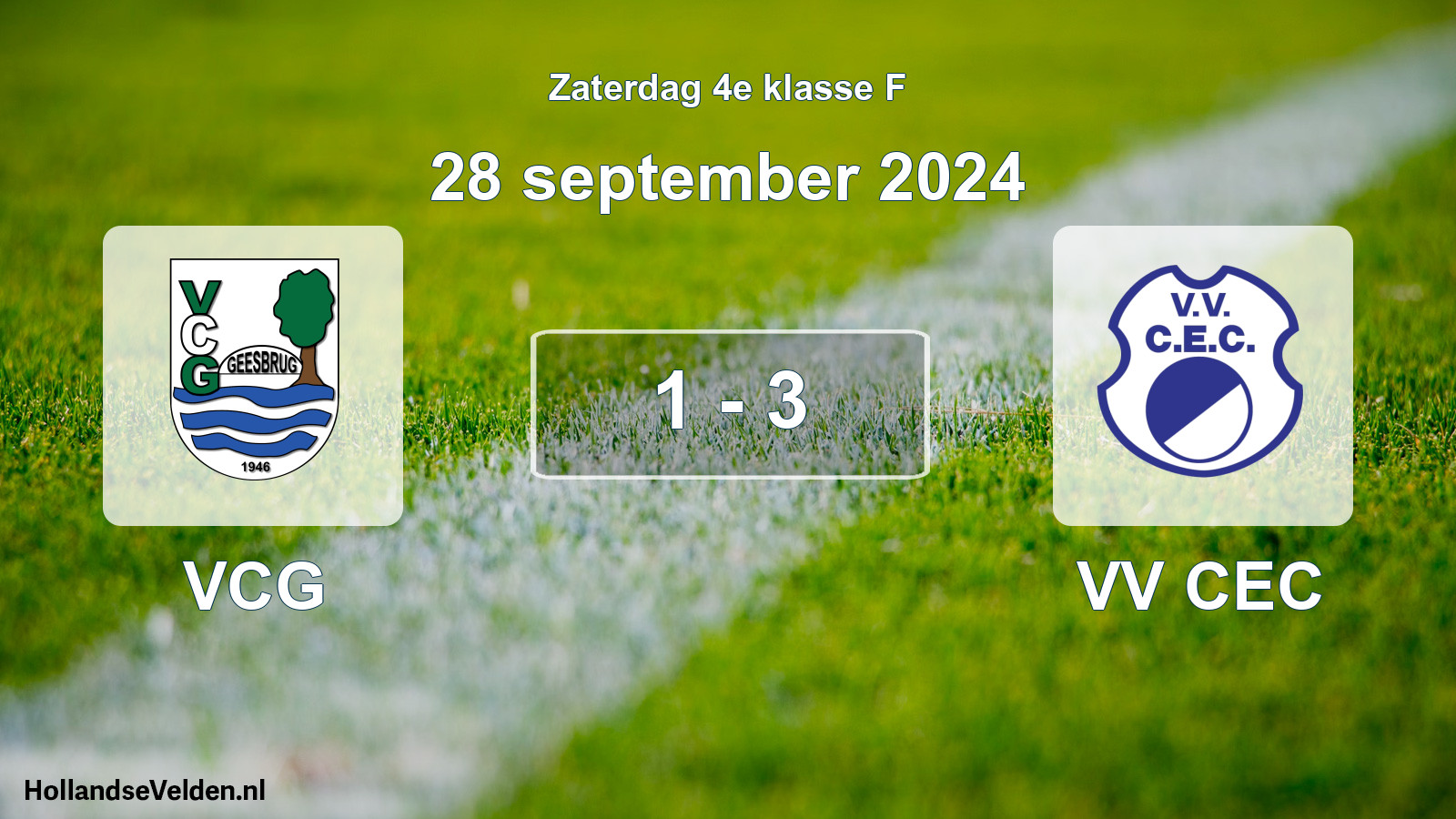 Total number of matches played: VCG - VV CEC 1 - 3 (28 September 2024)