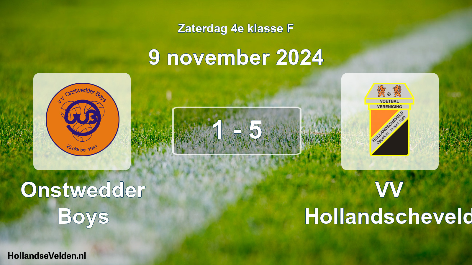 Total number of matches played: Onstwedder Boys - VV Hollandscheveld 1 - 5 (9 November 2024)