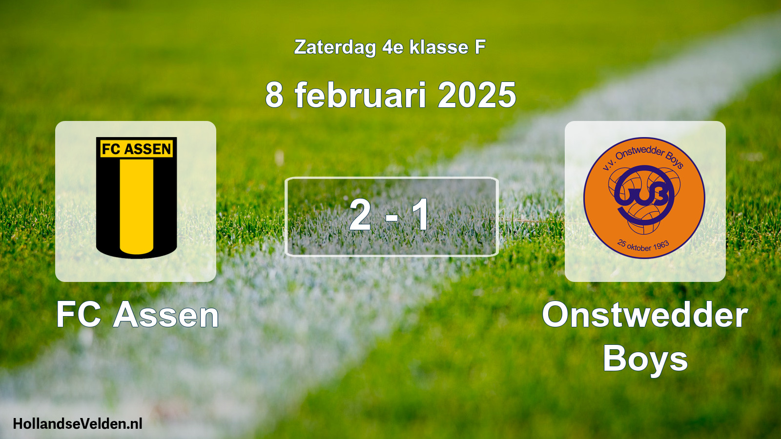Total number of matches played: FC Assen - Onstwedder Boys 2 - 1 (8 February 2025)