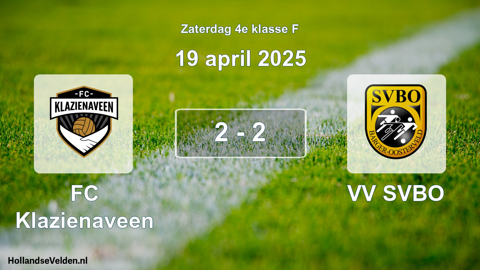 Total number of matches played: FC Klazienaveen - VV SVBO 2 - 2 (19 April 2025)