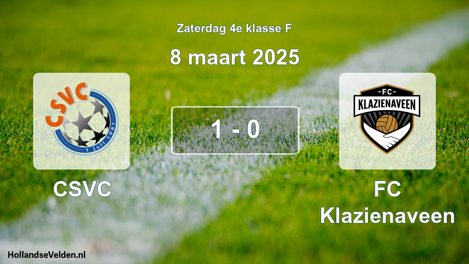 Total number of matches played: CSVC - FC Klazienaveen 1 - 0 (8 March 2025)