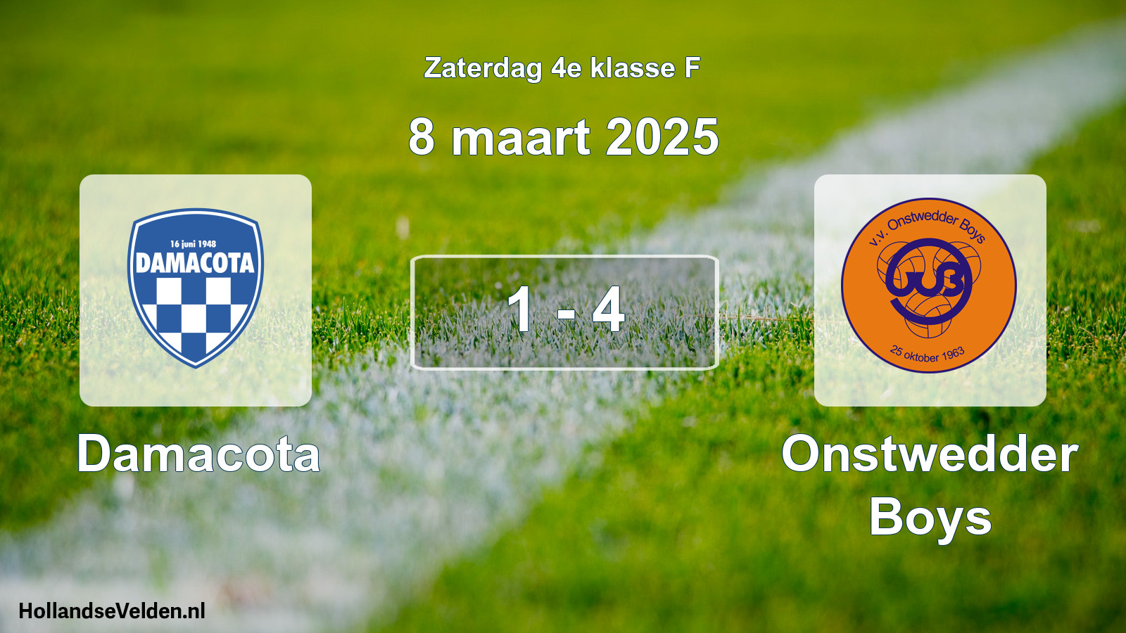 Total number of matches played: Damacota - Onstwedder Boys 1 - 4 (8 March 2025)