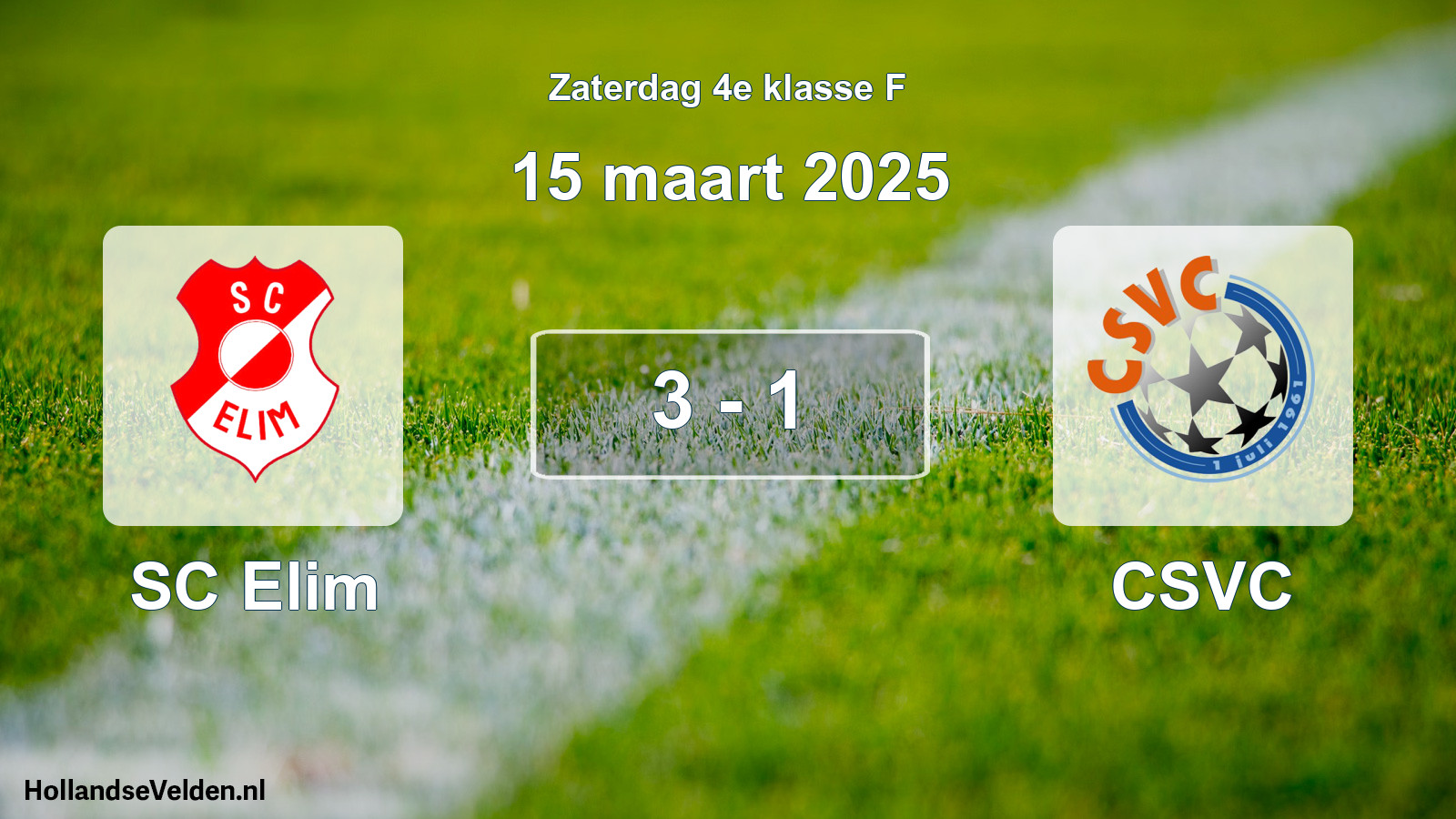 Total number of matches played: SC Elim - CSVC 3 - 1 (15 March 2025)