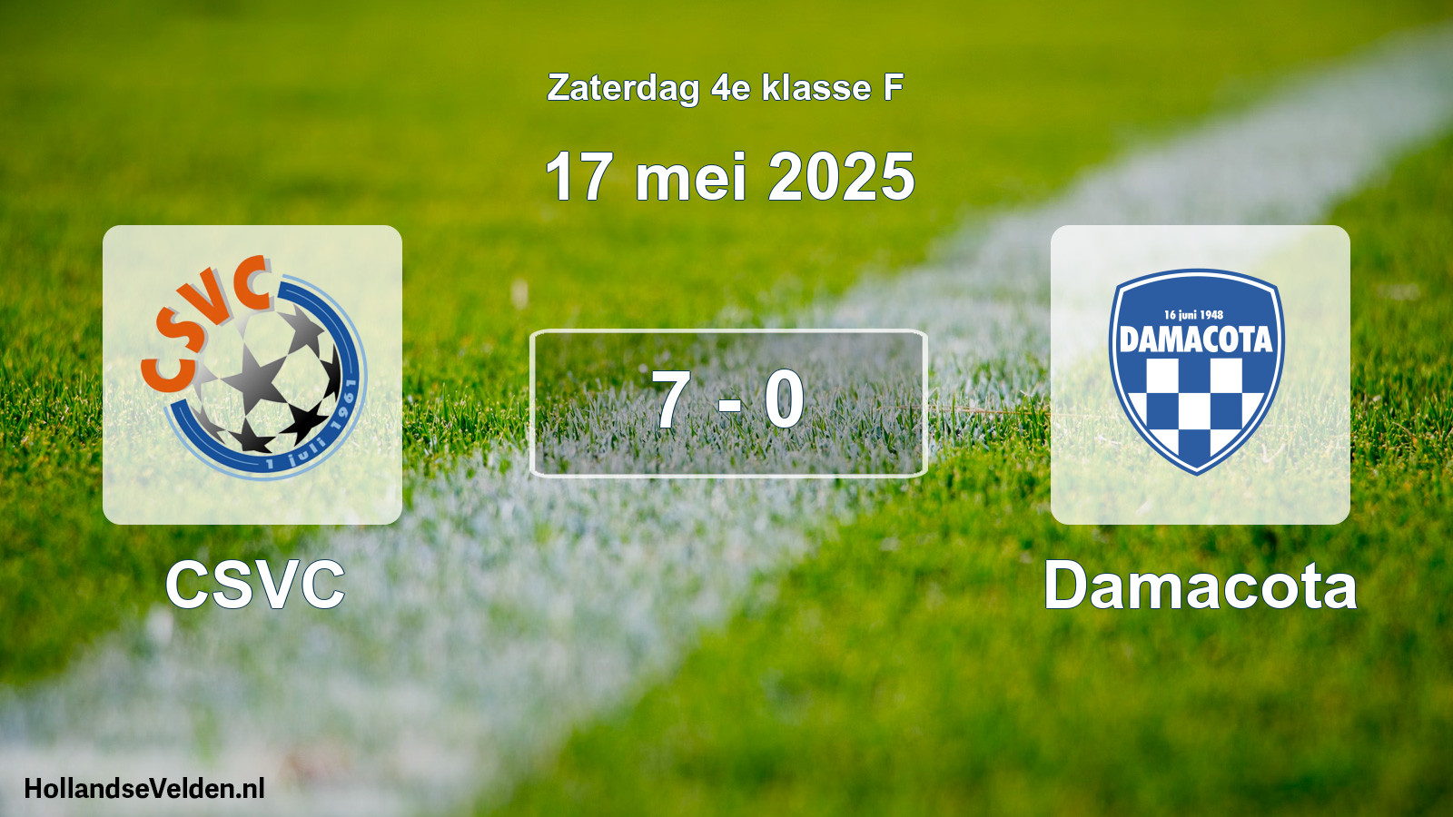 Total number of matches played: CSVC - Damacota 7 - 0 (17 May 2025)