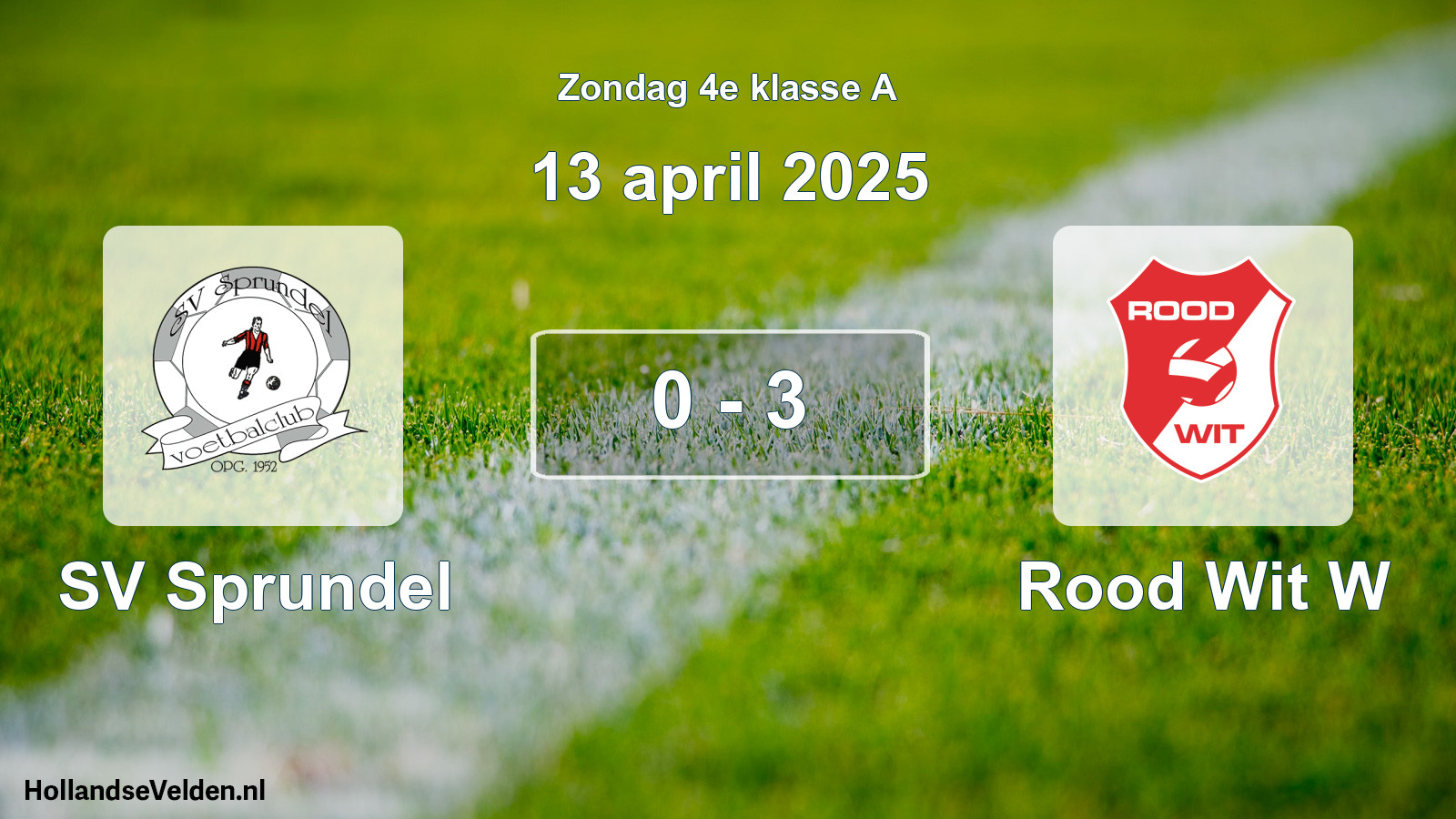 Gespeelde wedstrijd: SV Sprundel - Rood Wit W 0 - 3 (13 april 2025)