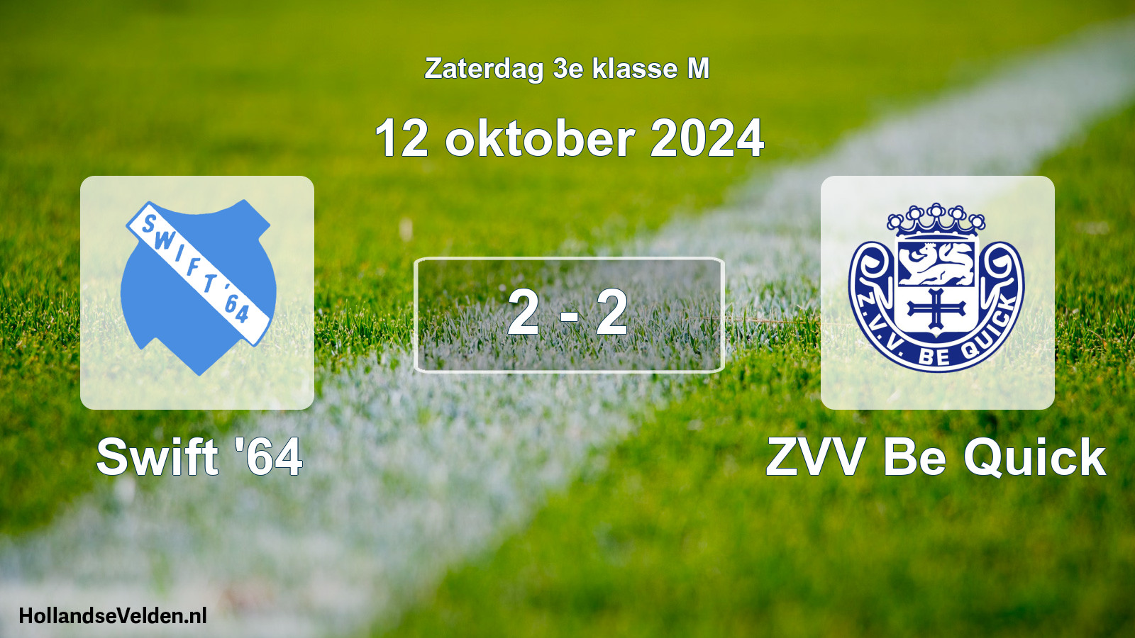 Total number of matches played: Swift '64 - ZVV Be Quick 2 - 2 (12 October 2024)