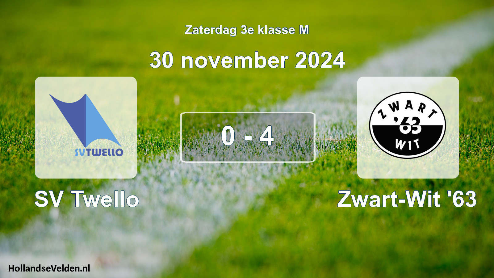 Total number of matches played: SV Twello - Zwart-Wit '63 0 - 4 (30 November 2024)