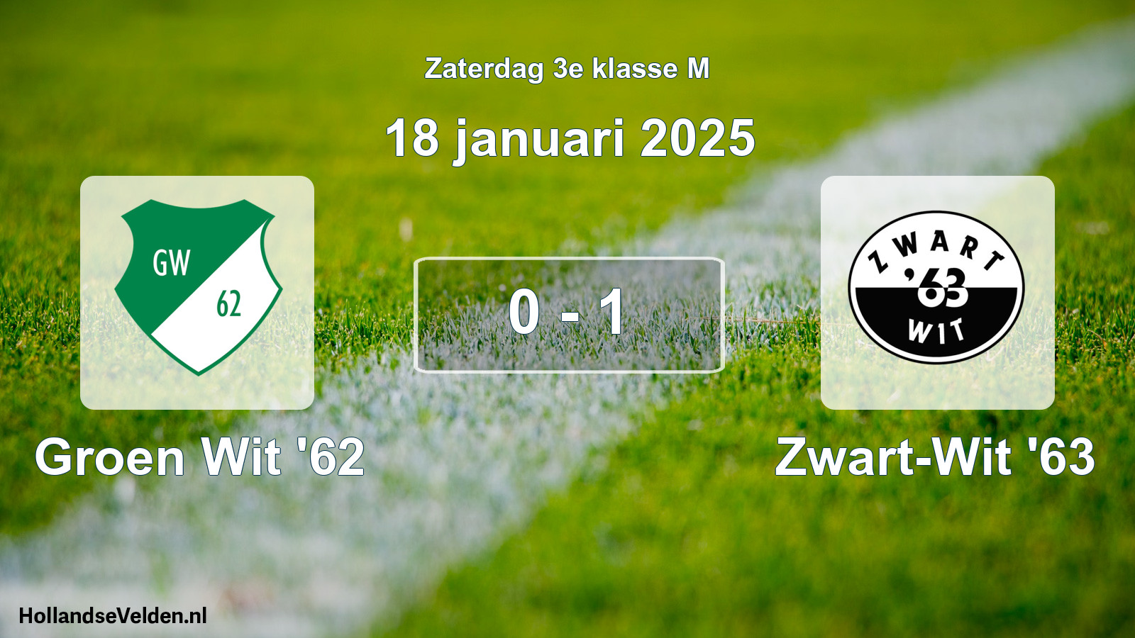 Total number of matches played: Groen Wit '62 - Zwart-Wit '63 0 - 1 (18 January 2025)