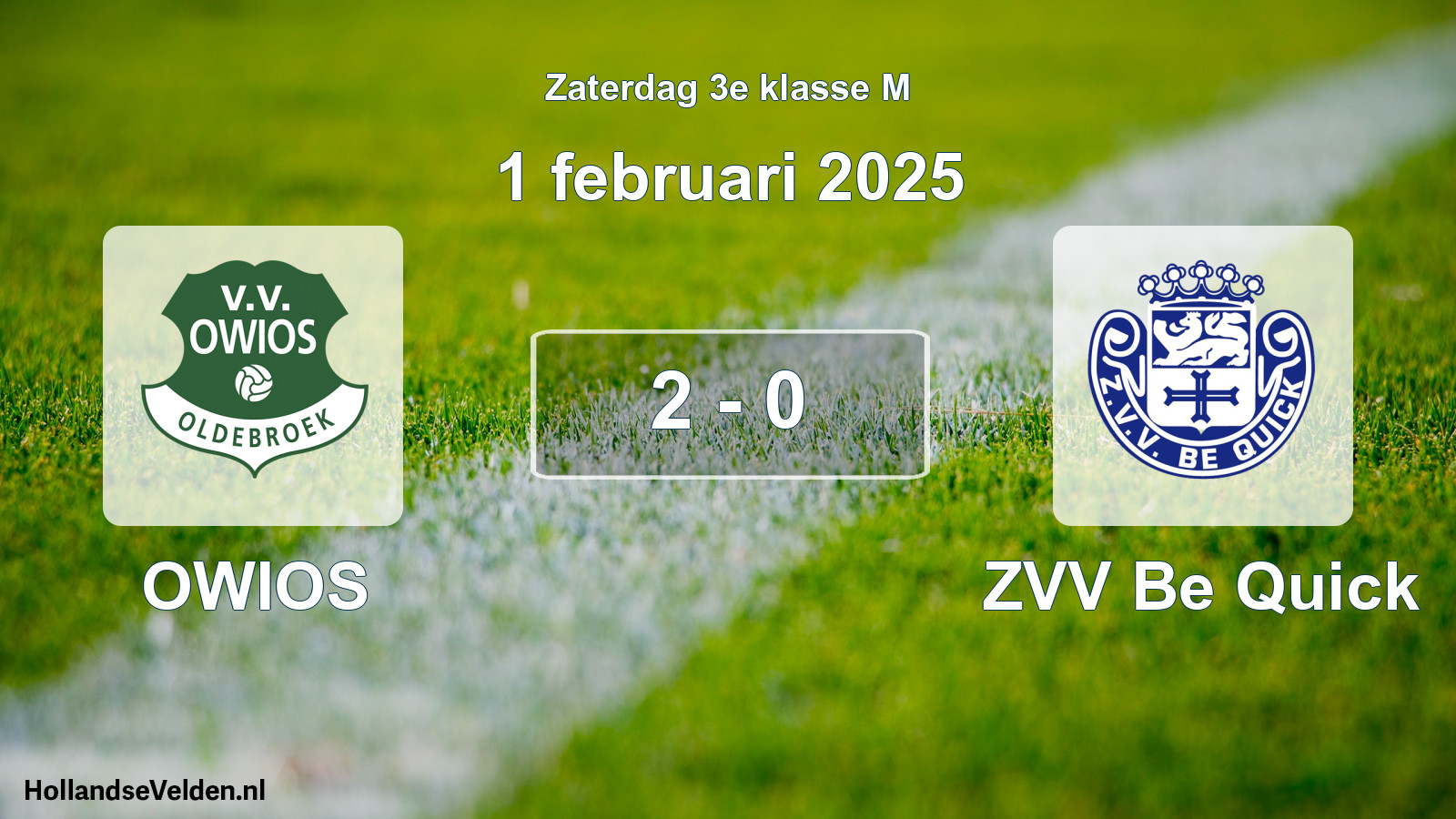 Total number of matches played: OWIOS - ZVV Be Quick 2 - 0 (1 February 2025)